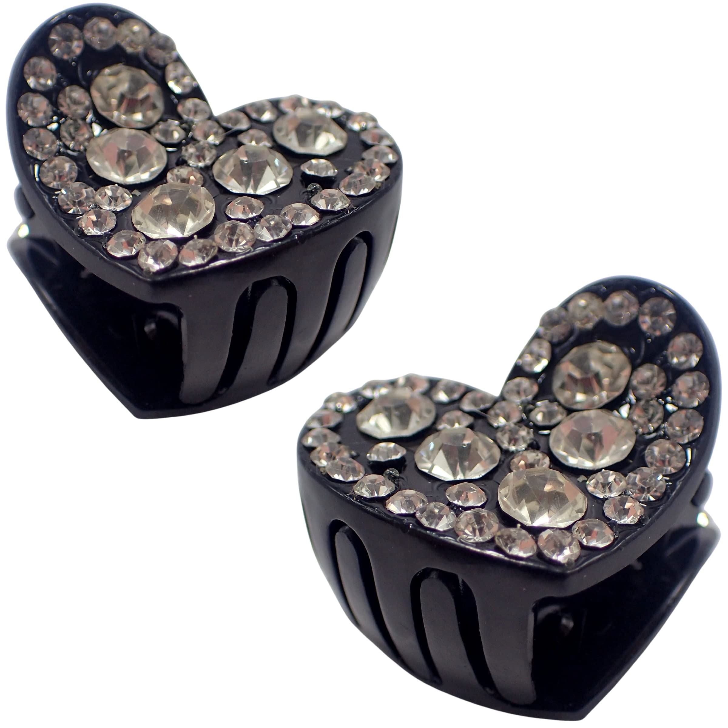 2pc Rhinestone Heart Claw Clips for Women and Girls Valentines