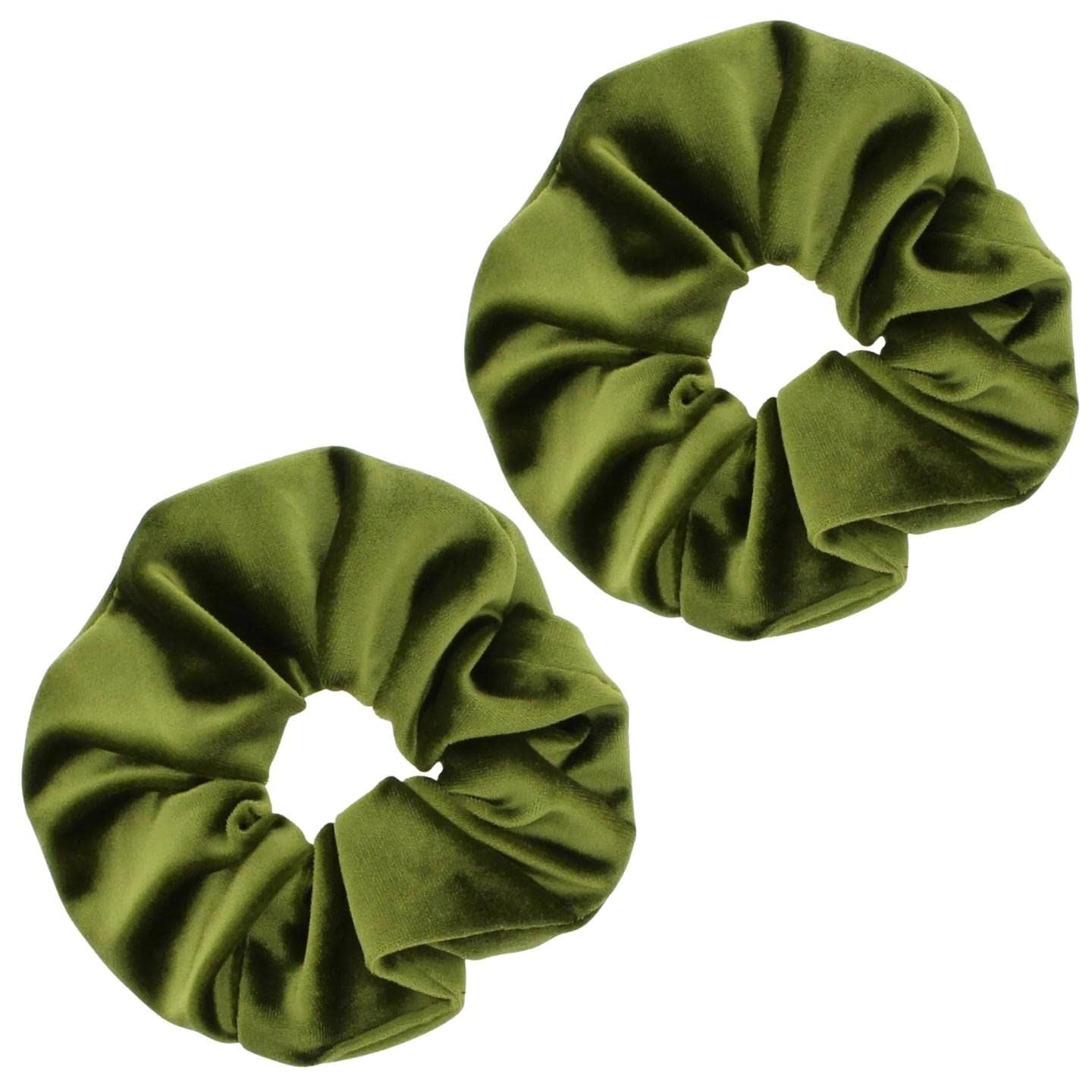 Bright Luxury Velvet Scrunchie Scrunchies Elastic Hair Band Ponytail Holders Hair Scrunchie Hair Bobbles Hair Accessories for Women, Ladies, Girls - Pack of 2