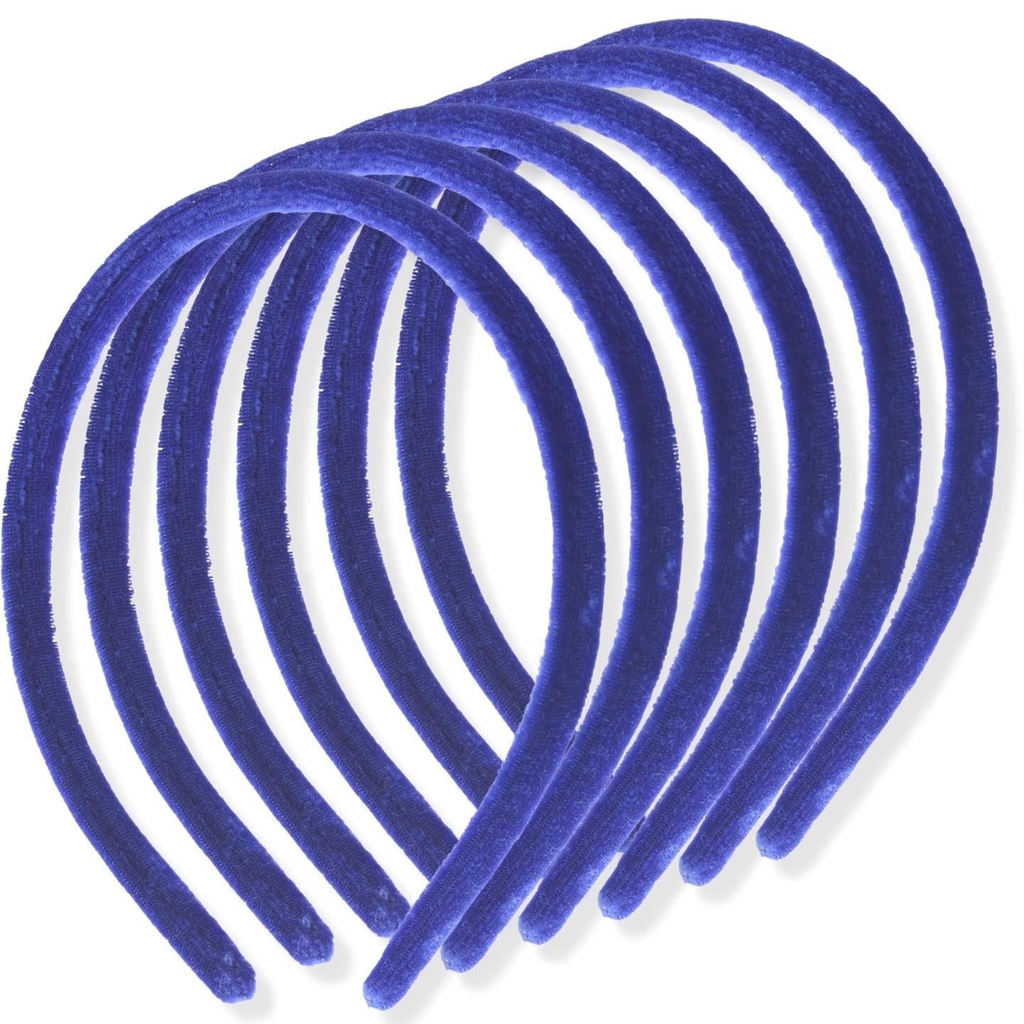 1cm/0.4" 6 piece Thin Velvet Hair Bands, Head bands Alice Bands Adult Women