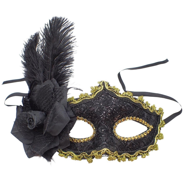Feather Masquerade Mask, Venetian Mask Halloween Mask, Masks for Masquerade Ball, Fancy Dress Adult, Cosplay accessories, Black Lace, Halloween Masks