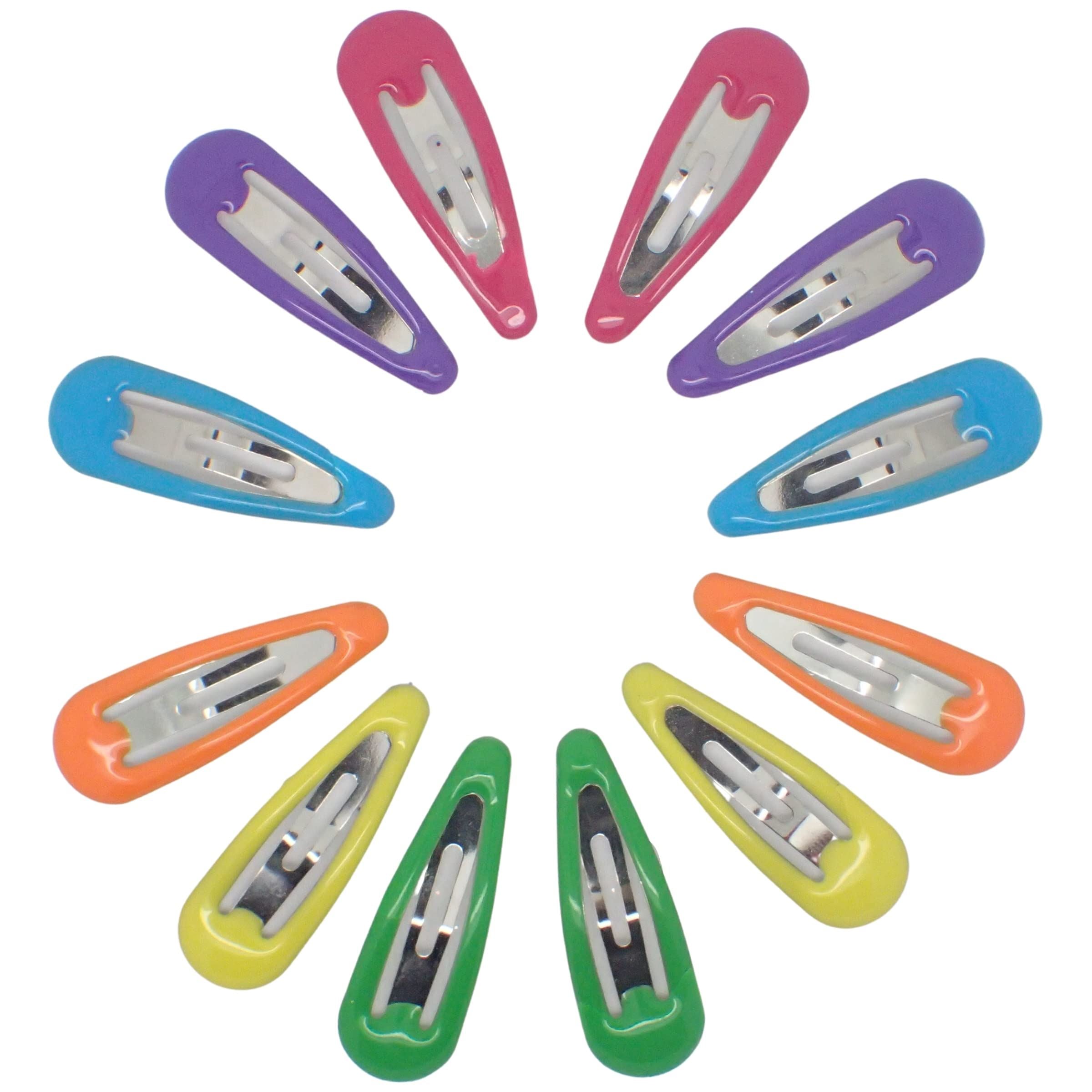 3cm Small Bright Rainbow Coloured Snap Hair Clips For Girls