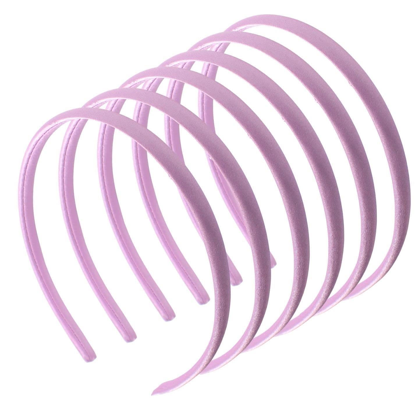 1cm/0.4" 6 piece Thin Satin Hair Bands, Head bands Alice Bands Adult Women