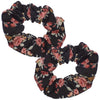Set of 2 Small Floral Cotton Scrunchies for Girls & Women, Hair Accessories for Ladies & Girls, Hair Bobble, Hair Band Scrunchie