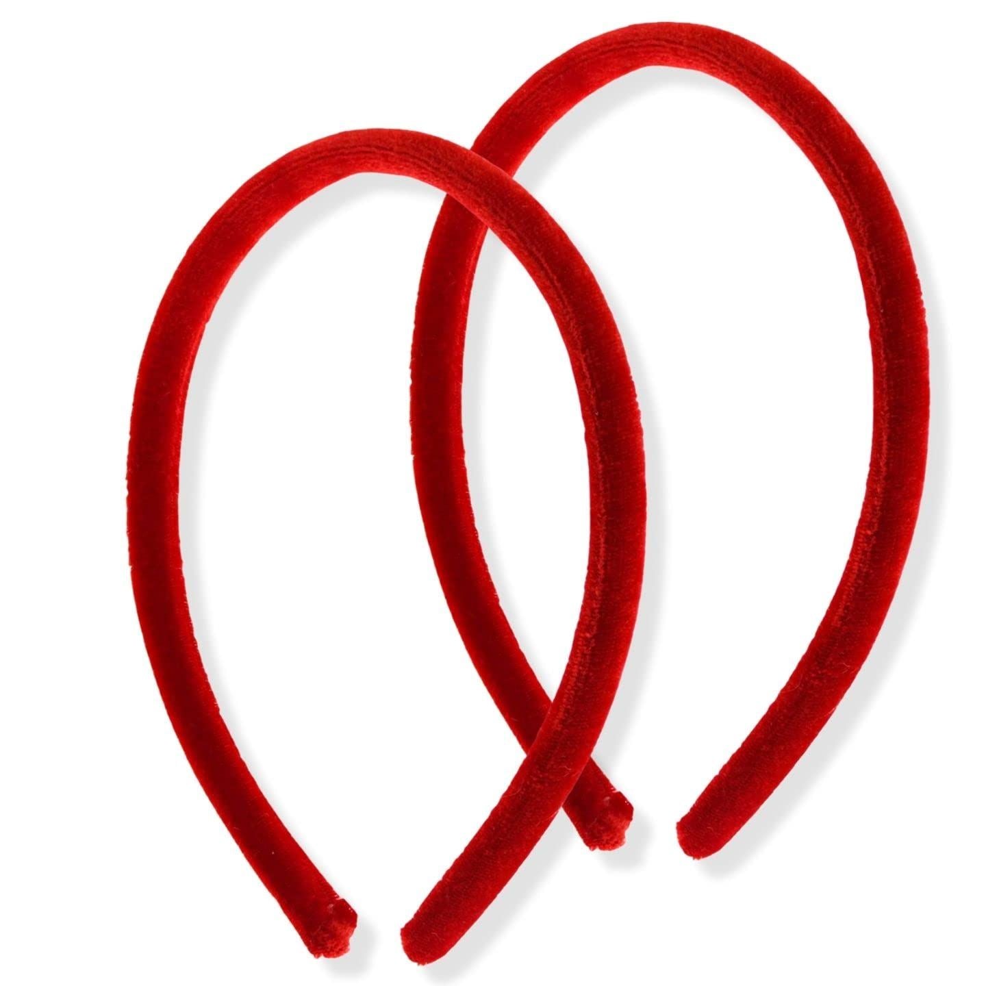 2pc 1cm/0.4" Thin Velvet Hair Bands Headbands Alice Bands Head Bands Hair Accessories Hair Styling Accessories Women's Fashion Headbands Girls Fashion