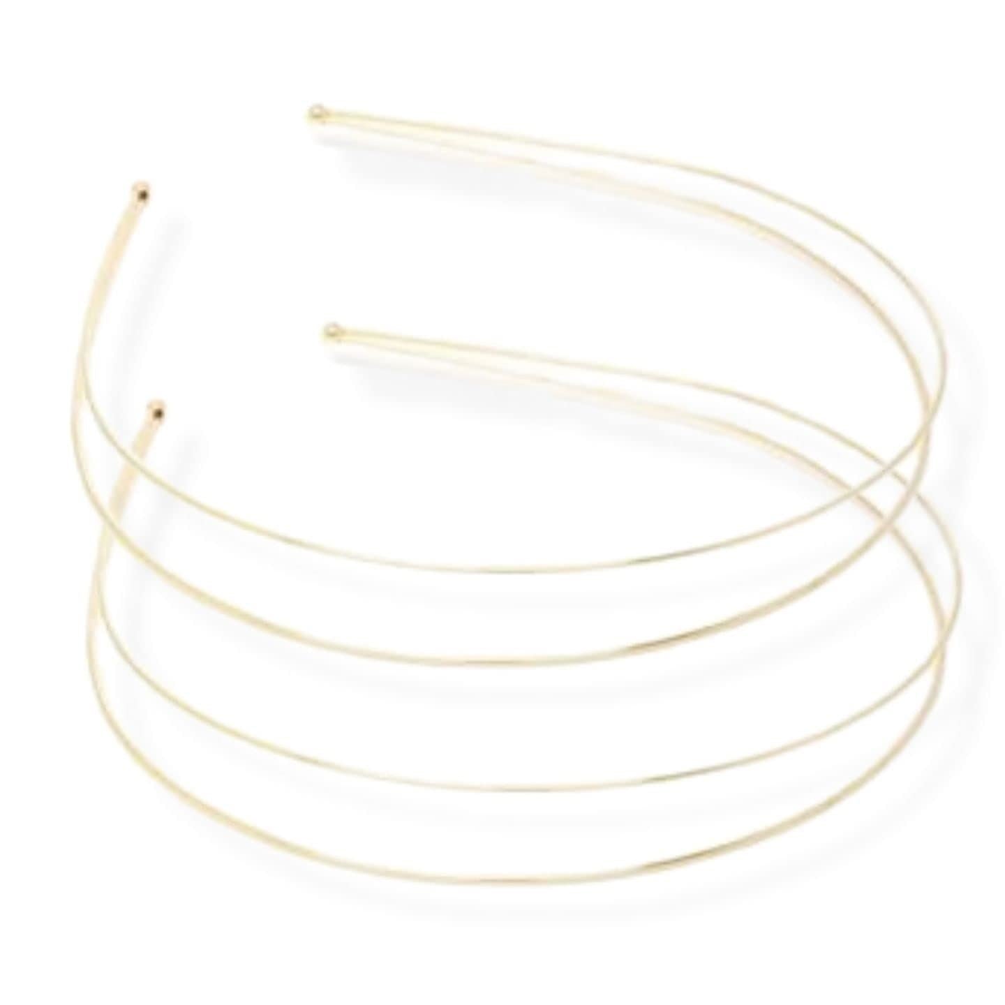 2pc Thin Metal Hair Bands Headbands Alice Bands Hairbands Head Bands Mens Guys Adult Women Girls Black Gold Silver Plain Styling Grips