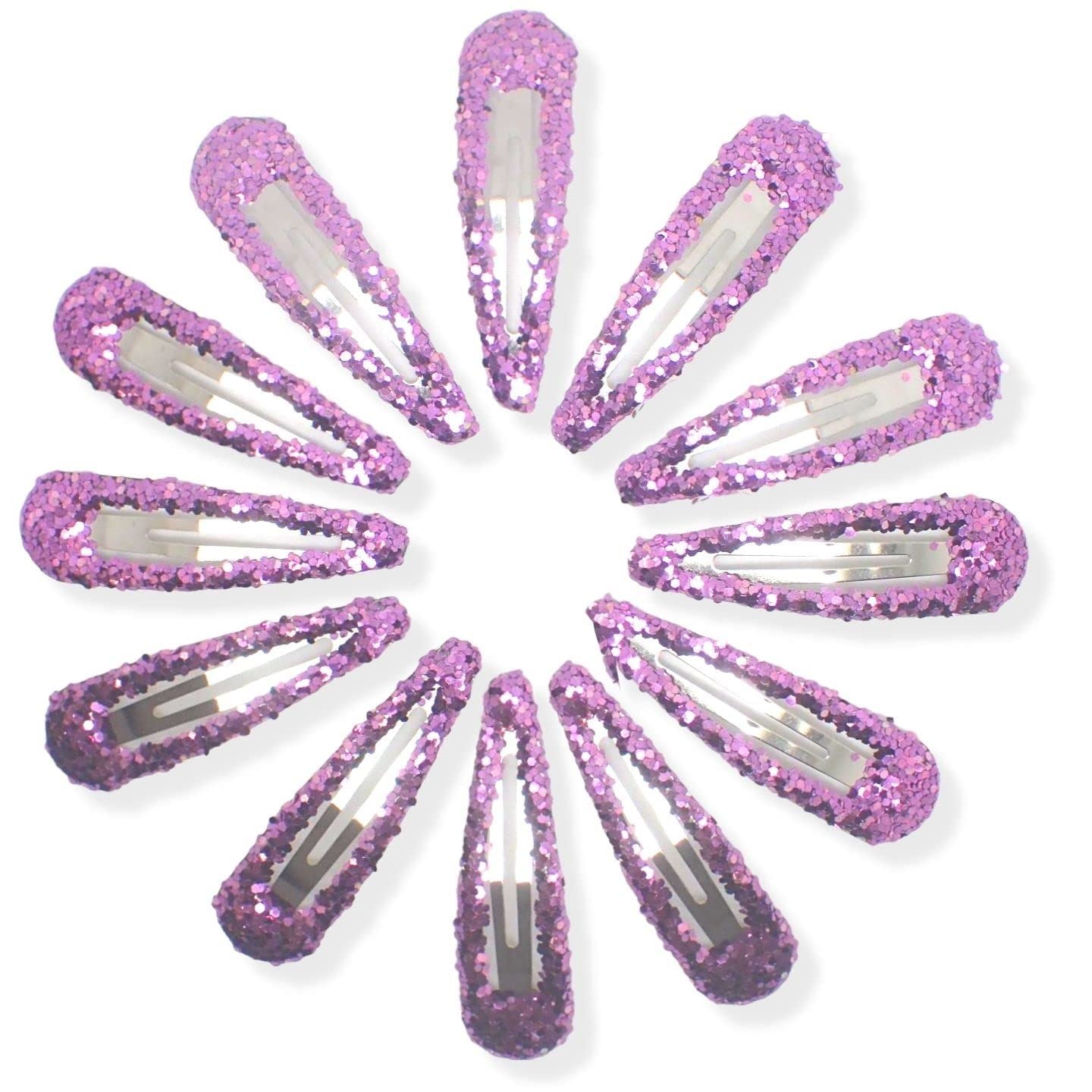 Glitter Hair Snap Clips Glittery Girls Children Women Kids Clip Sparkly Slides Fringe Party Clips Bendies Sleepies 5cm / 2"