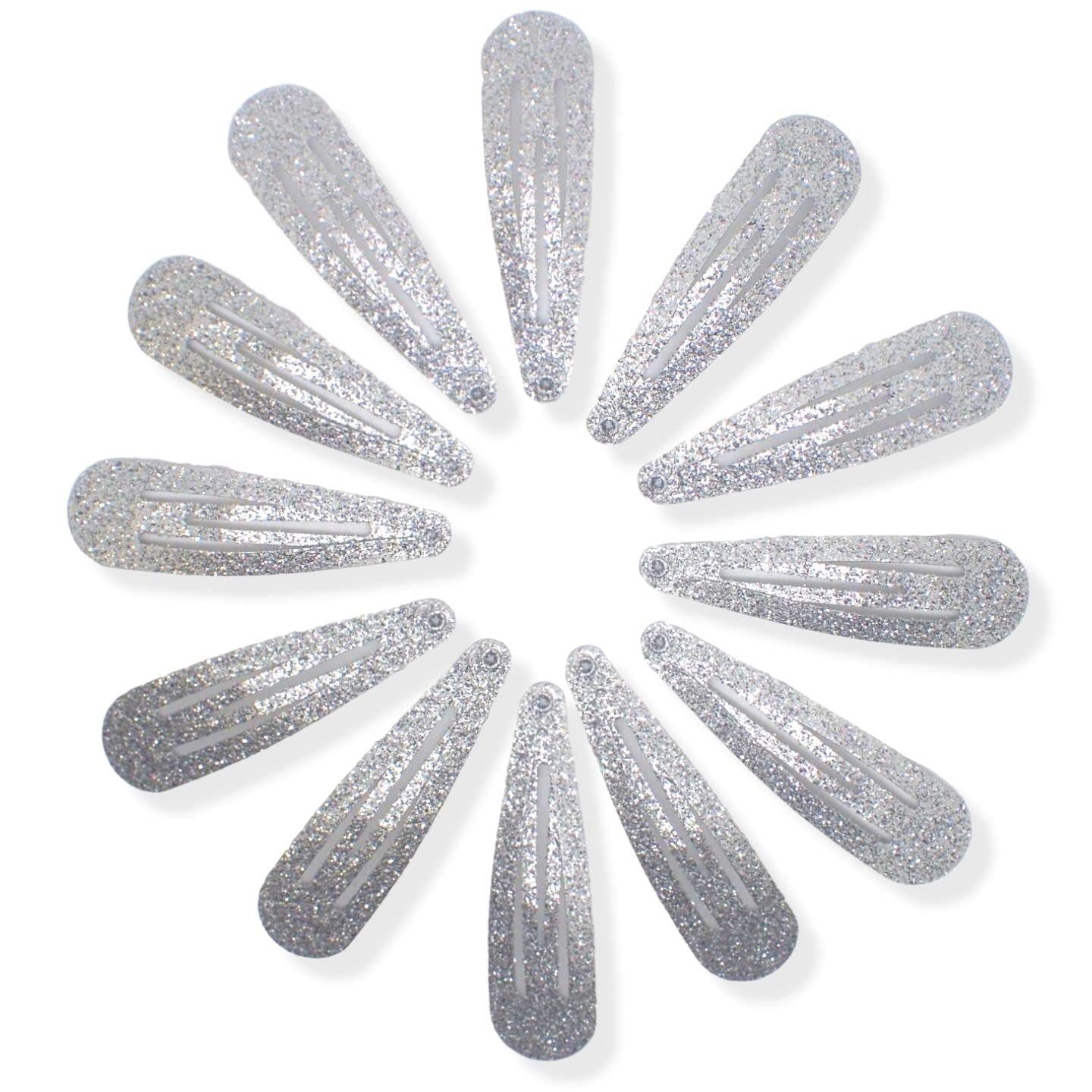 Glitter Hair Snap Clips Glittery Girls Children Women Kids Clip Sparkly Slides Fringe Party Clips Bendies Sleepies 5cm / 2"