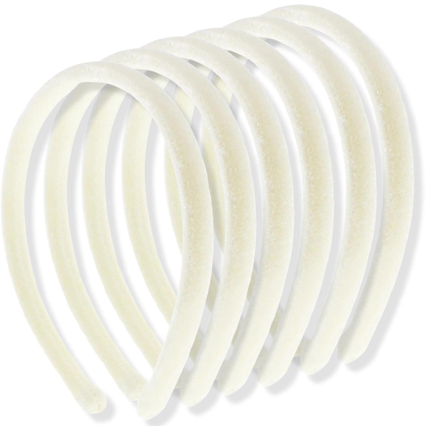 1cm/0.4" 6 piece Thin Velvet Hair Bands, Head bands Alice Bands Adult Women