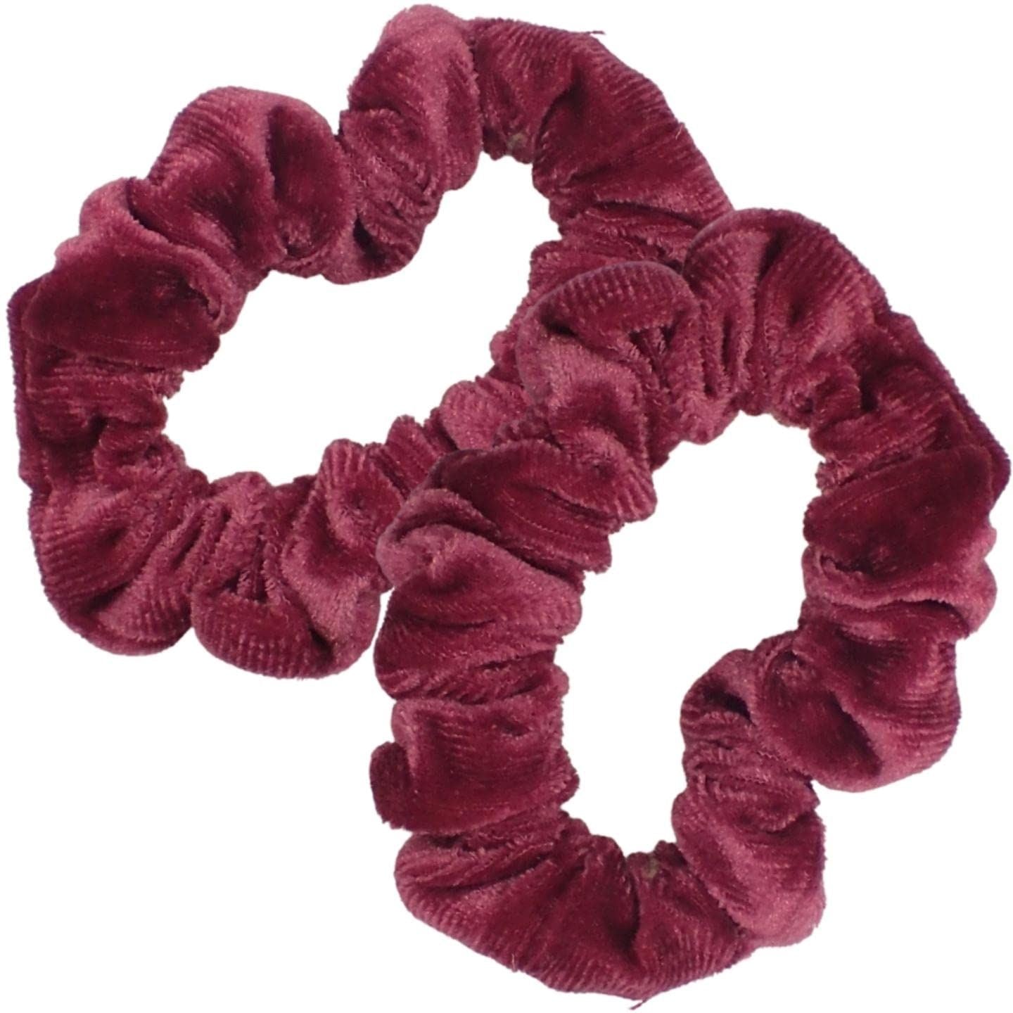 Small Skinny Velvet Hair Scrunchies Pack of 2 Scrunchies for Women & Girls, Cute Soft Scrunchy Hair Tie, Cute Hair Bobble, Velvet Hairband for Ladies & Kids Scrunchies