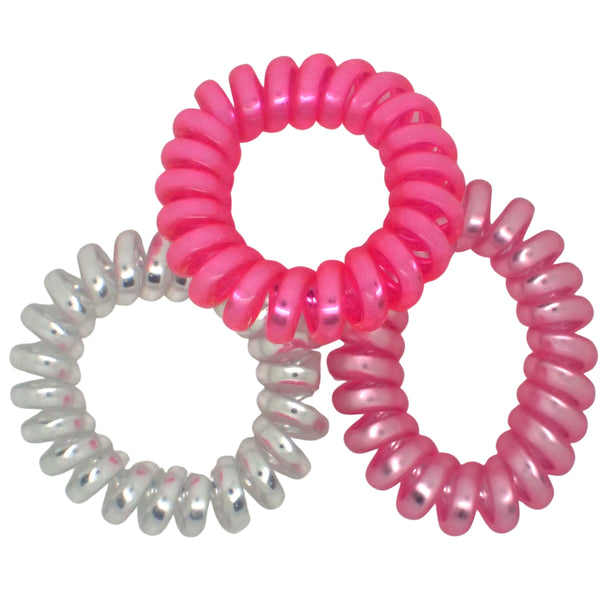 Metallic Spiral Hair Ties for Girls and Women, Hair Accessories for Girls, Hair Bobbles, Hair Elastics, Hair Bands for Women, Elastic Bands for Hair