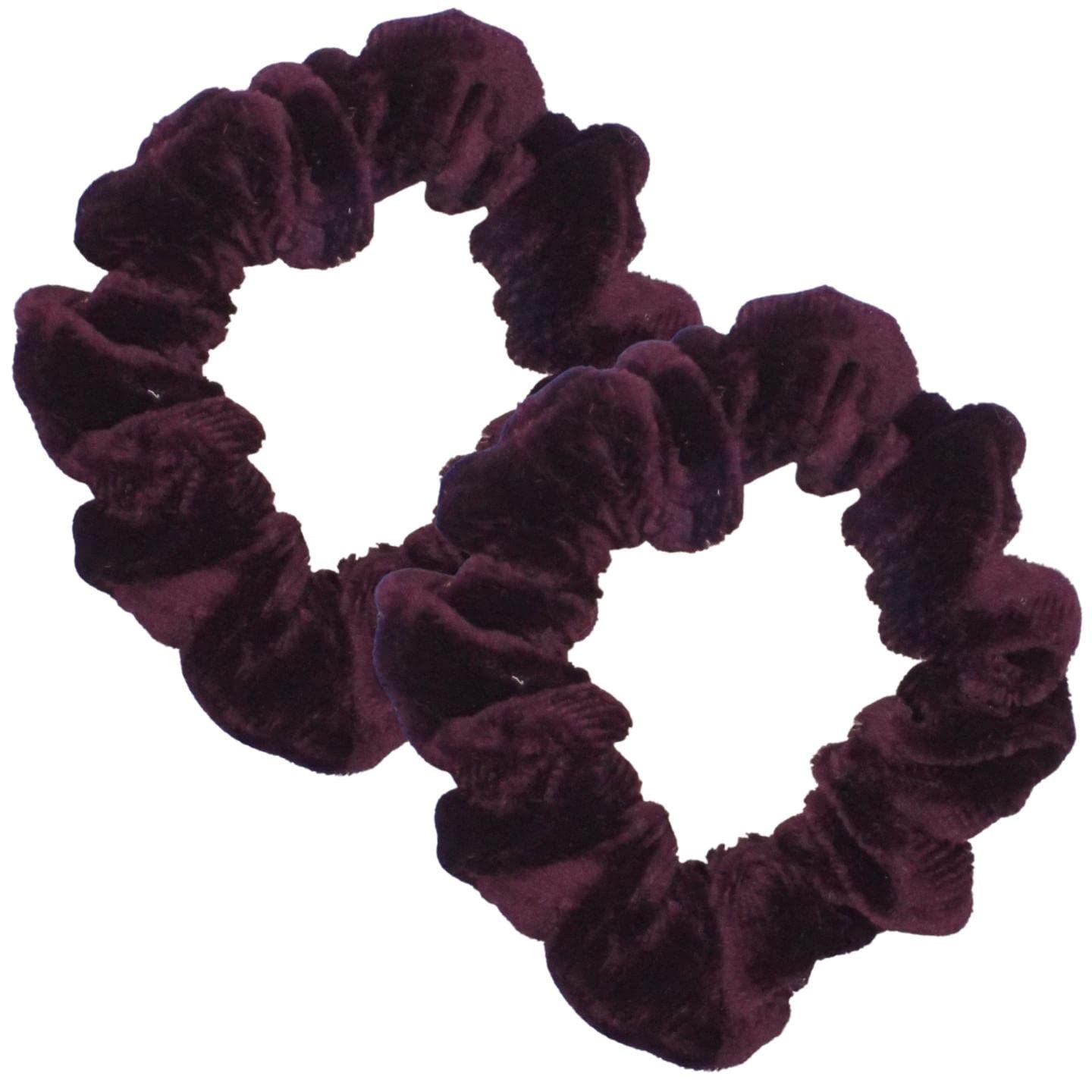 Small Skinny Velvet Hair Scrunchies Pack of 2 Scrunchies for Women & Girls, Cute Soft Scrunchy Hair Tie, Cute Hair Bobble, Velvet Hairband for Ladies & Kids Scrunchies