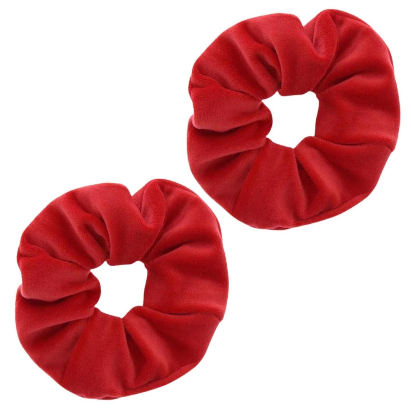 Bright Luxury Velvet Scrunchie Scrunchies Elastic Hair Band Ponytail Holders Hair Scrunchie Hair Bobbles Hair Accessories for Women, Ladies, Girls - Pack of 2