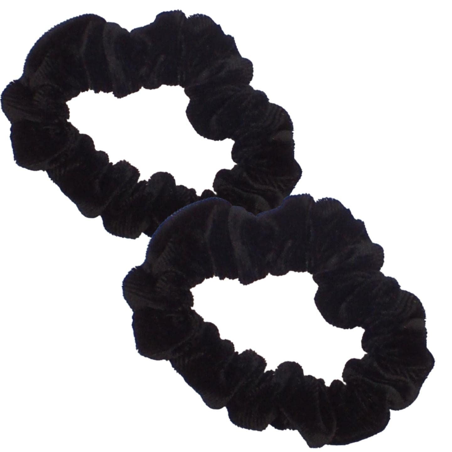 Small Skinny Velvet Hair Scrunchies Pack of 2 Scrunchies for Women & Girls, Cute Soft Scrunchy Hair Tie, Cute Hair Bobble, Velvet Hairband for Ladies & Kids Scrunchies