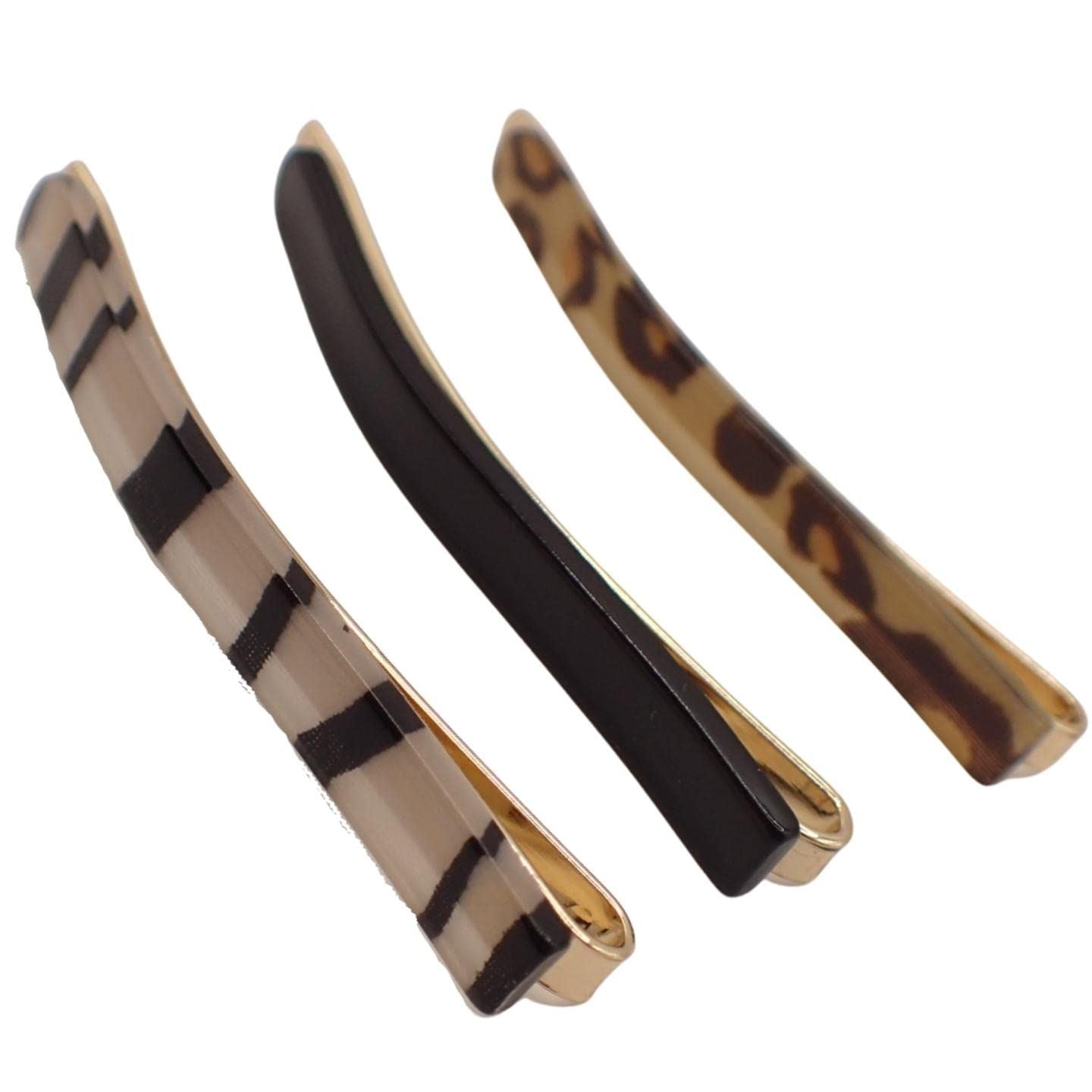 Pack of 3 Cute Assorted Acrylic Covered Hair Grips, Bobby Pins, Kirby Grips For Bridal Hair, Prom & Other Occasions, Fun & Funky Hair Accessories for Women and Girls