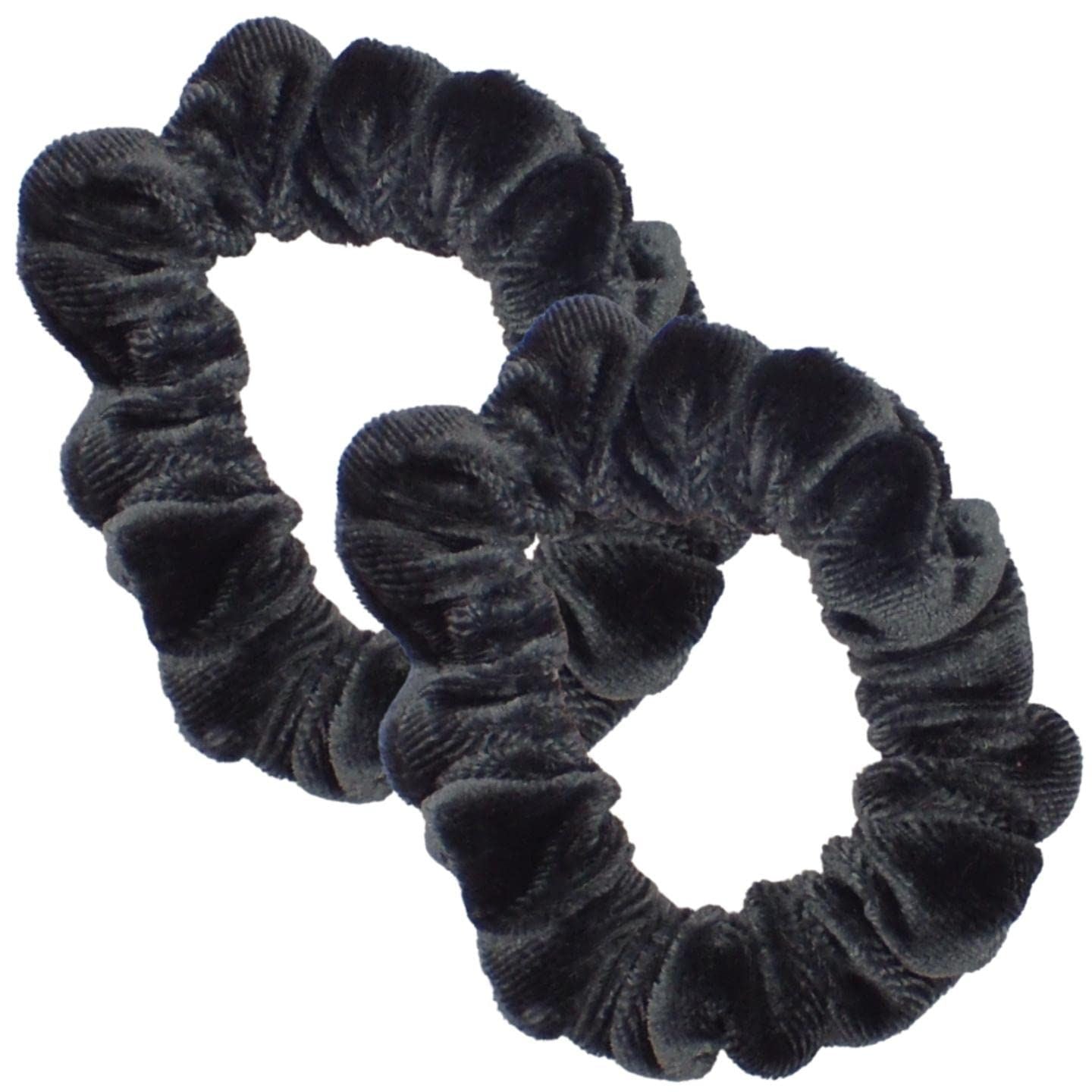 Small Skinny Velvet Hair Scrunchies Pack of 2 Scrunchies for Women & Girls, Cute Soft Scrunchy Hair Tie, Cute Hair Bobble, Velvet Hairband for Ladies & Kids Scrunchies
