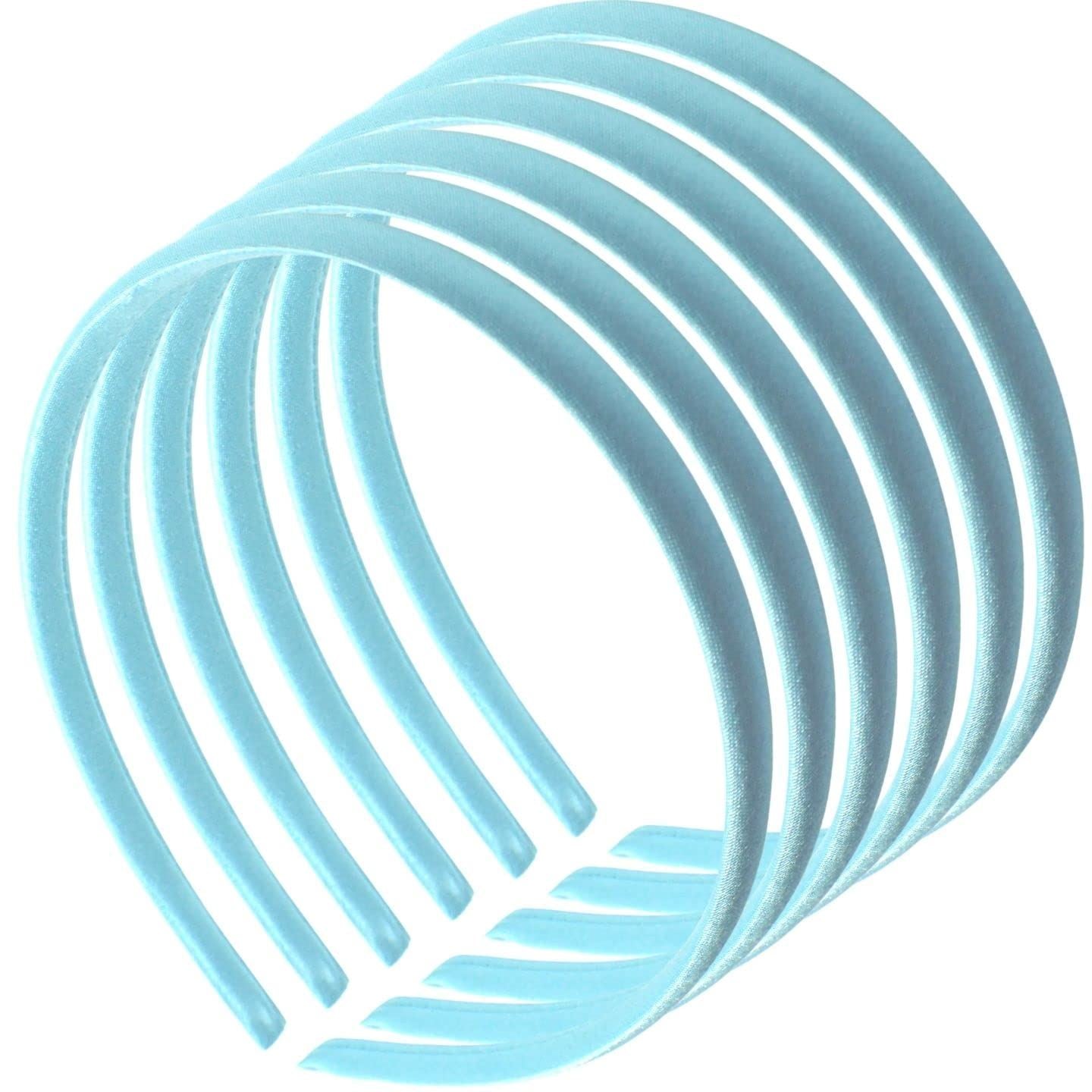 1cm/0.4" 6 piece Thin Satin Hair Bands, Head bands Alice Bands Adult Women