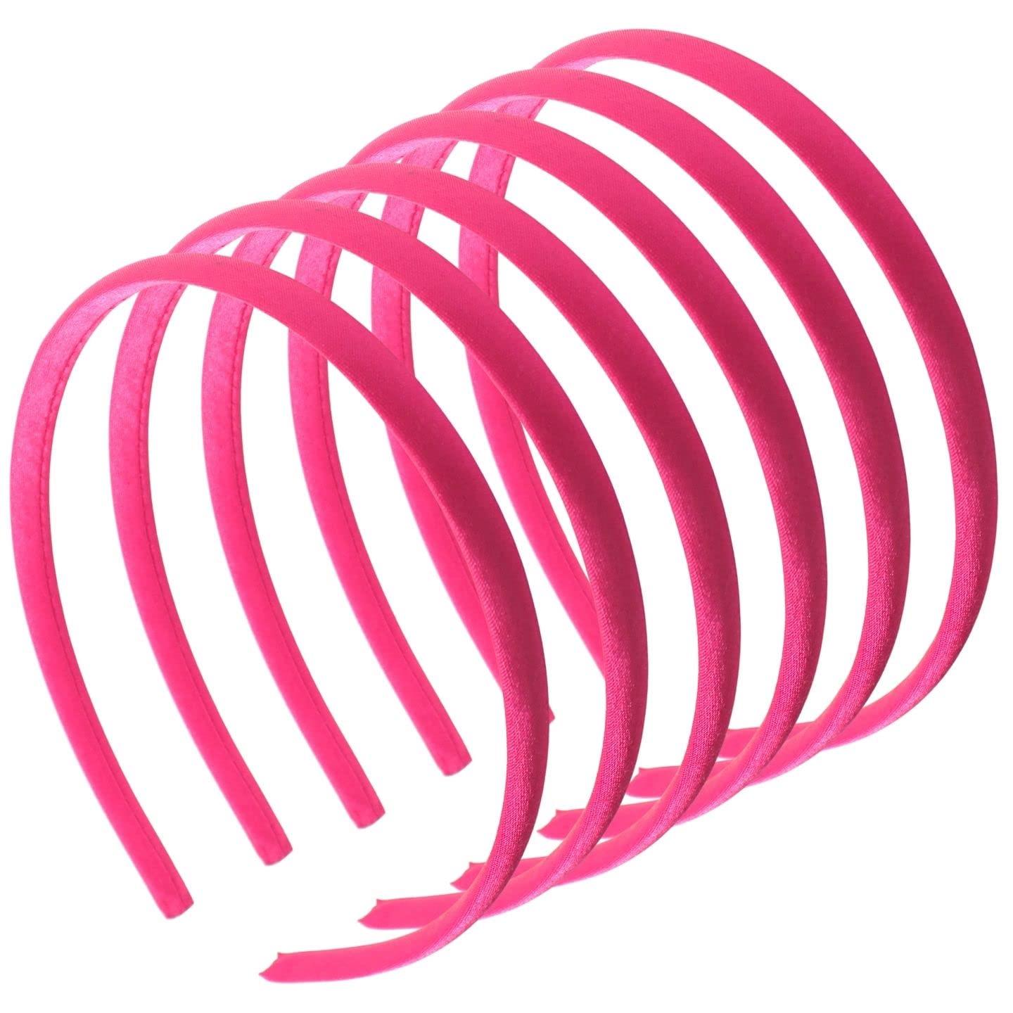 1cm/0.4" 6 piece Thin Satin Hair Bands, Head bands Alice Bands Adult Women