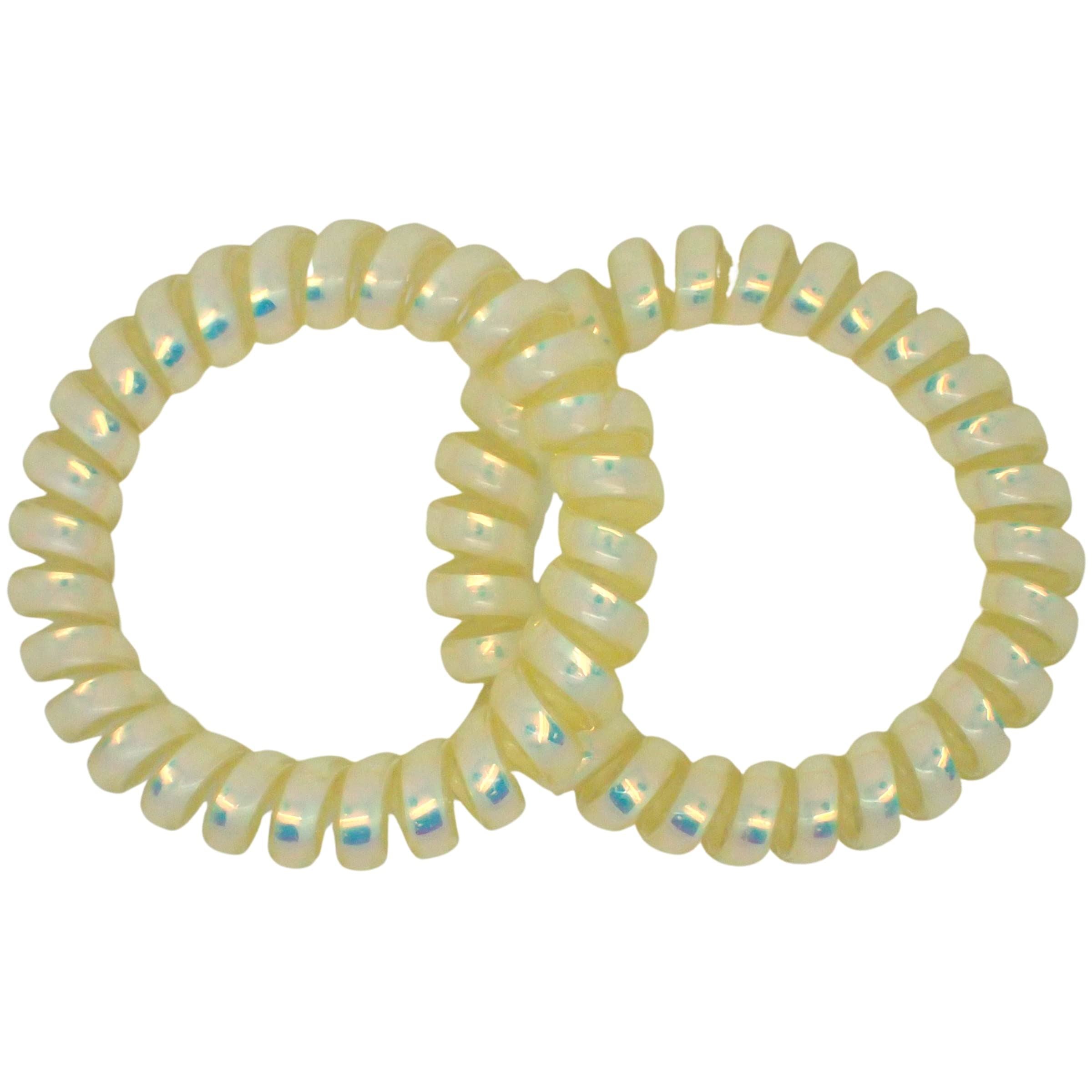 Metallic Spiral Hair Ties for Girls and Women, Hair Accessories for Girls, Hair Bobbles, Hair Elastics, Hair Bands for Women, Elastic Bands for Hair