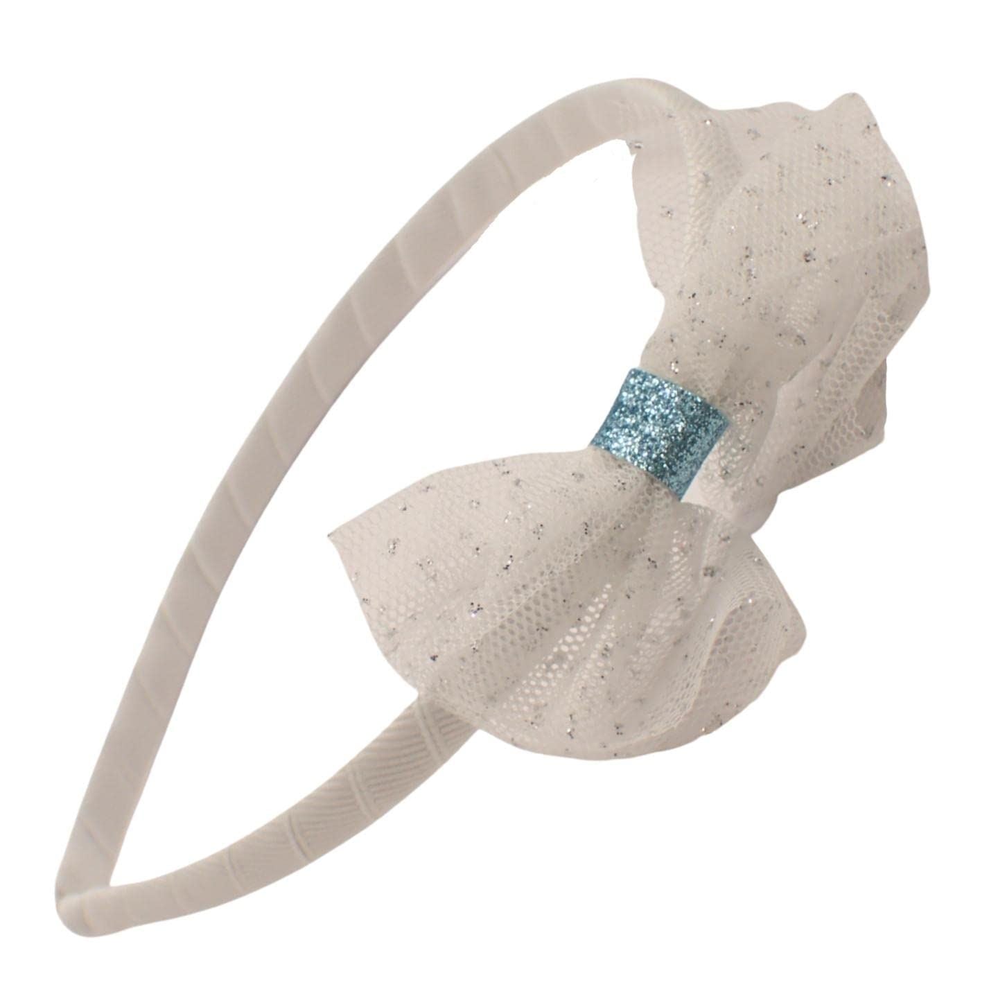 Small Bow Design Alice Bands, Pretty Girl's Hair Pink Glitter Bow, Polka Dot Bow, Blue & White Headband, Bow Hair Bands for Girl's & Women