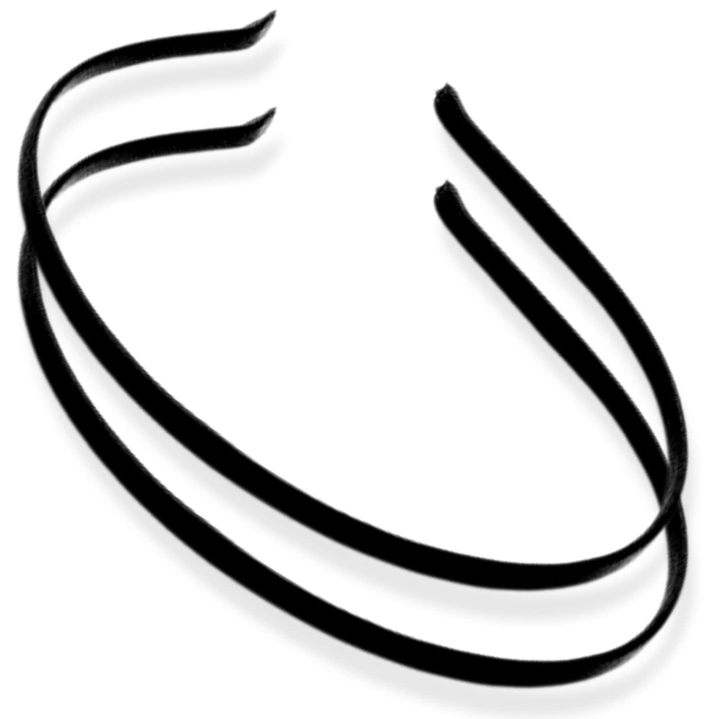 2pc Thin Satin Covered Metal Headbands Hair Bands Alice Bands Ribbon Wrapped Hairbands Head Bands Adult Women Girls Black White Pink Fuchsia