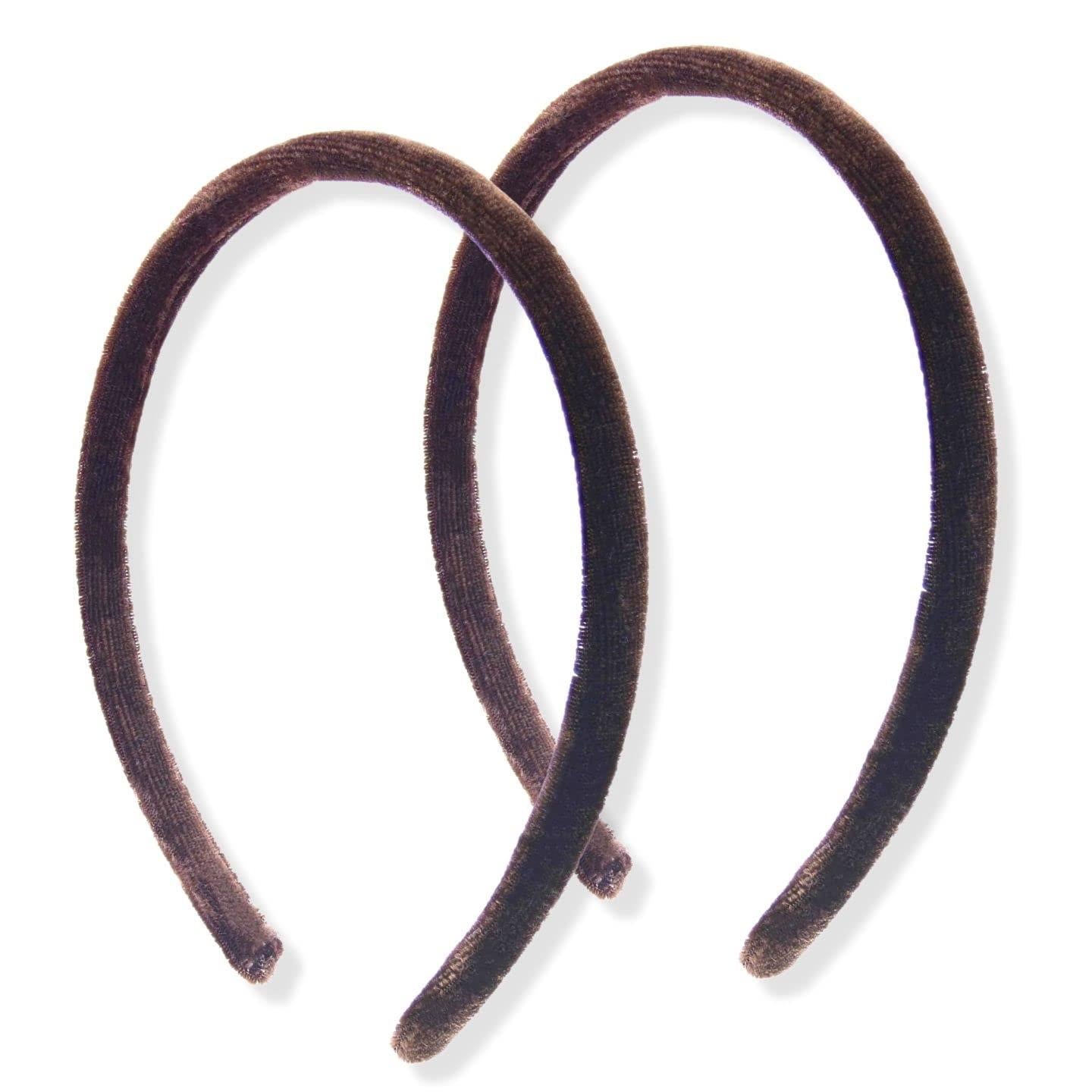 2pc 1cm/0.4" Thin Velvet Hair Bands Headbands Alice Bands Head Bands Hair Accessories Hair Styling Accessories Women's Fashion Headbands Girls Fashion