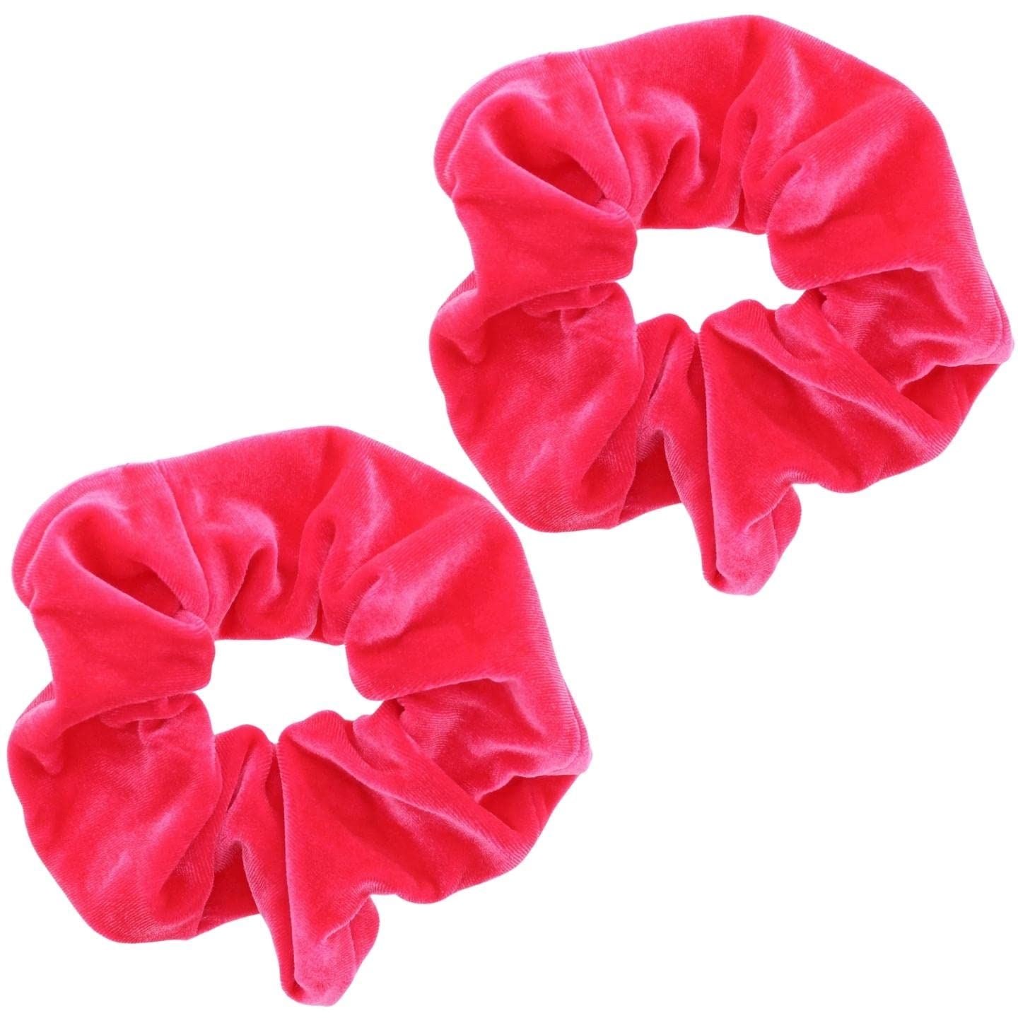 Bright Luxury Velvet Scrunchie Scrunchies Elastic Hair Band Ponytail Holders Hair Scrunchie Hair Bobbles Hair Accessories for Women, Ladies, Girls - Pack of 2