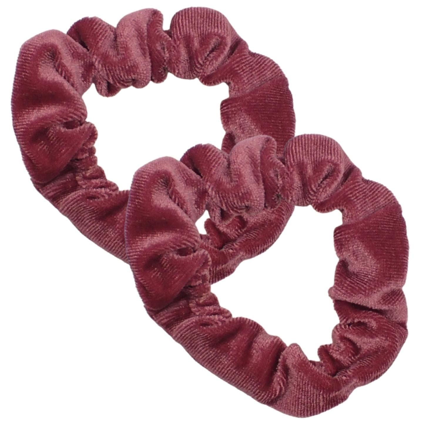 Small Skinny Velvet Hair Scrunchies Pack of 2 Scrunchies for Women & Girls, Cute Soft Scrunchy Hair Tie, Cute Hair Bobble, Velvet Hairband for Ladies & Kids Scrunchies