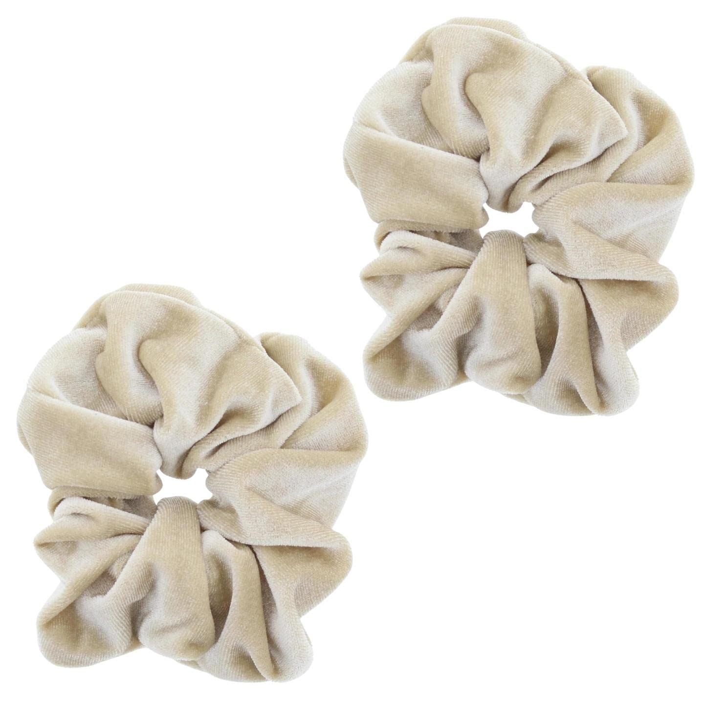 Luxury Velvet Scrunchie Scrunchies Elastic Hair Band Ponytail Holders Hair Scrunchie Hair Bobbles Hair Accessories for Women, Ladies, Girls - Pack of 2