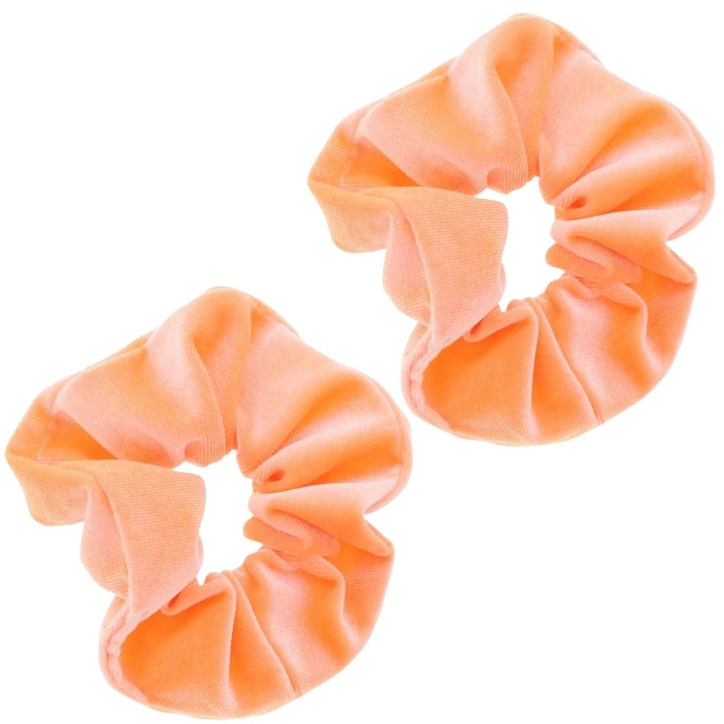 Bright Luxury Velvet Scrunchie Scrunchies Elastic Hair Band Ponytail Holders Hair Scrunchie Hair Bobbles Hair Accessories for Women, Ladies, Girls - Pack of 2