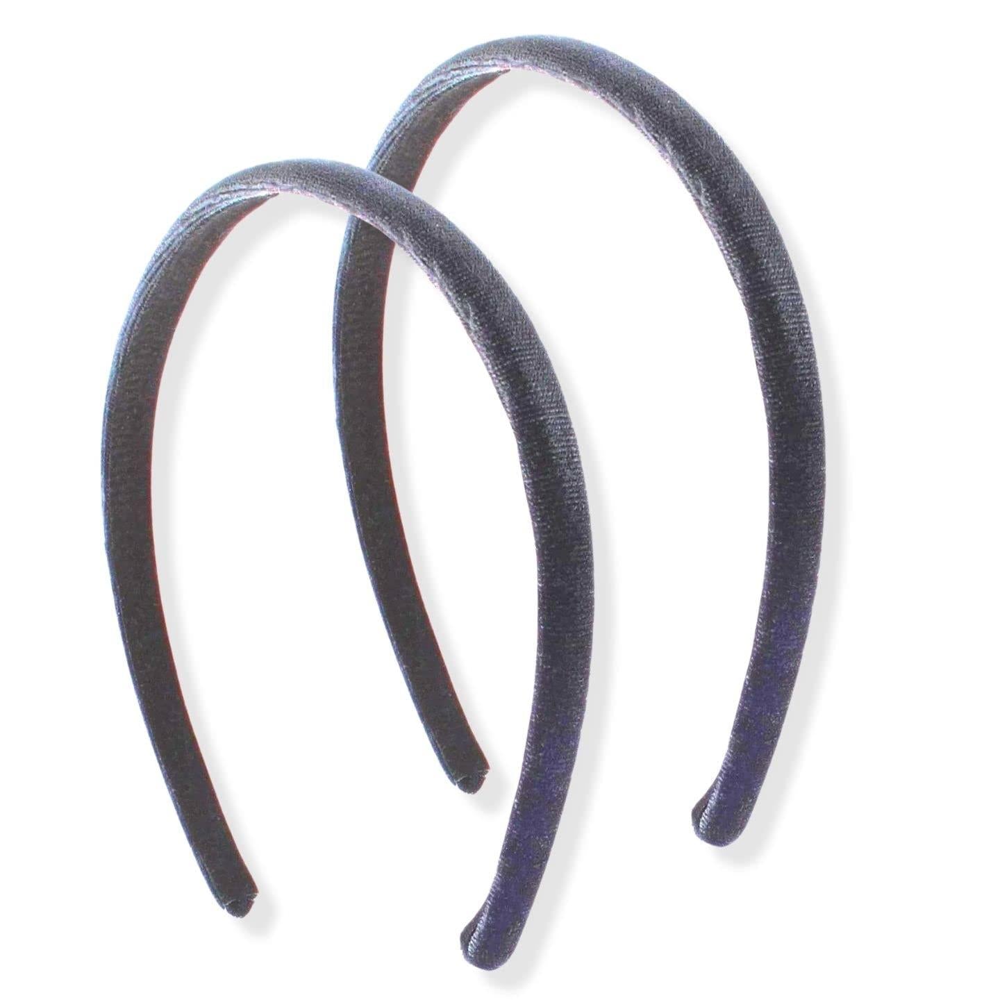 2pc 1cm/0.4" Thin Velvet Hair Bands Headbands Alice Bands Head Bands Hair Accessories Hair Styling Accessories Women's Fashion Headbands Girls Fashion