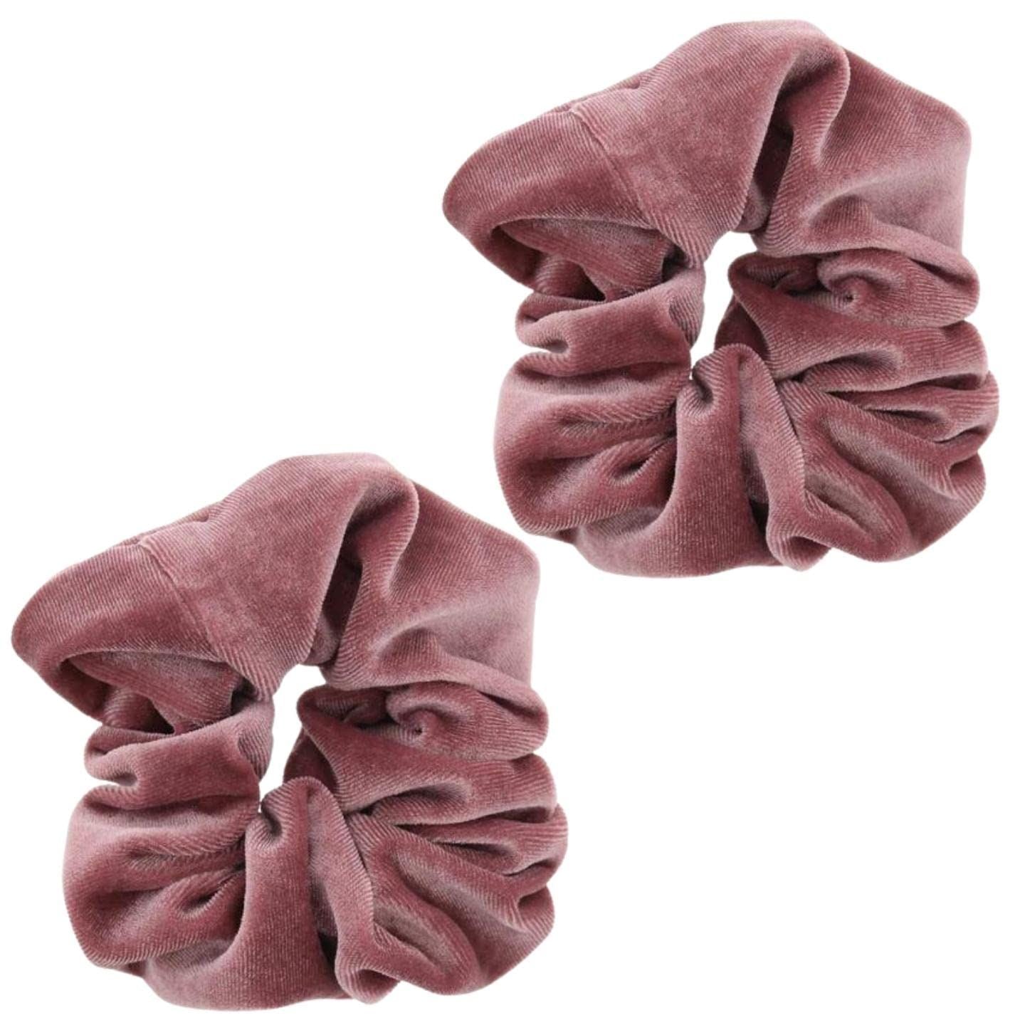 Bright Luxury Velvet Scrunchie Scrunchies Elastic Hair Band Ponytail Holders Hair Scrunchie Hair Bobbles Hair Accessories for Women, Ladies, Girls - Pack of 2