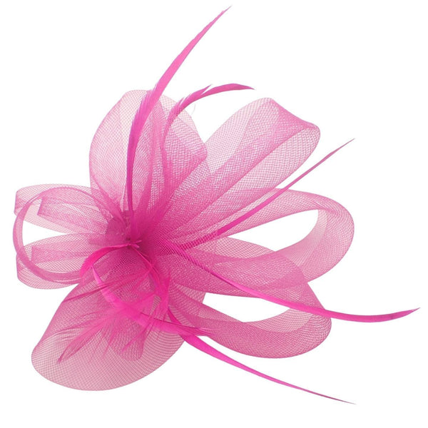 Looped Net Fascinator Hair Clip Flower Feather Fascinators Wedding Fascinators Wedding Hair Clip Royal Ascot Fascinator On Clip & Pin For Women, Ladies, Girls