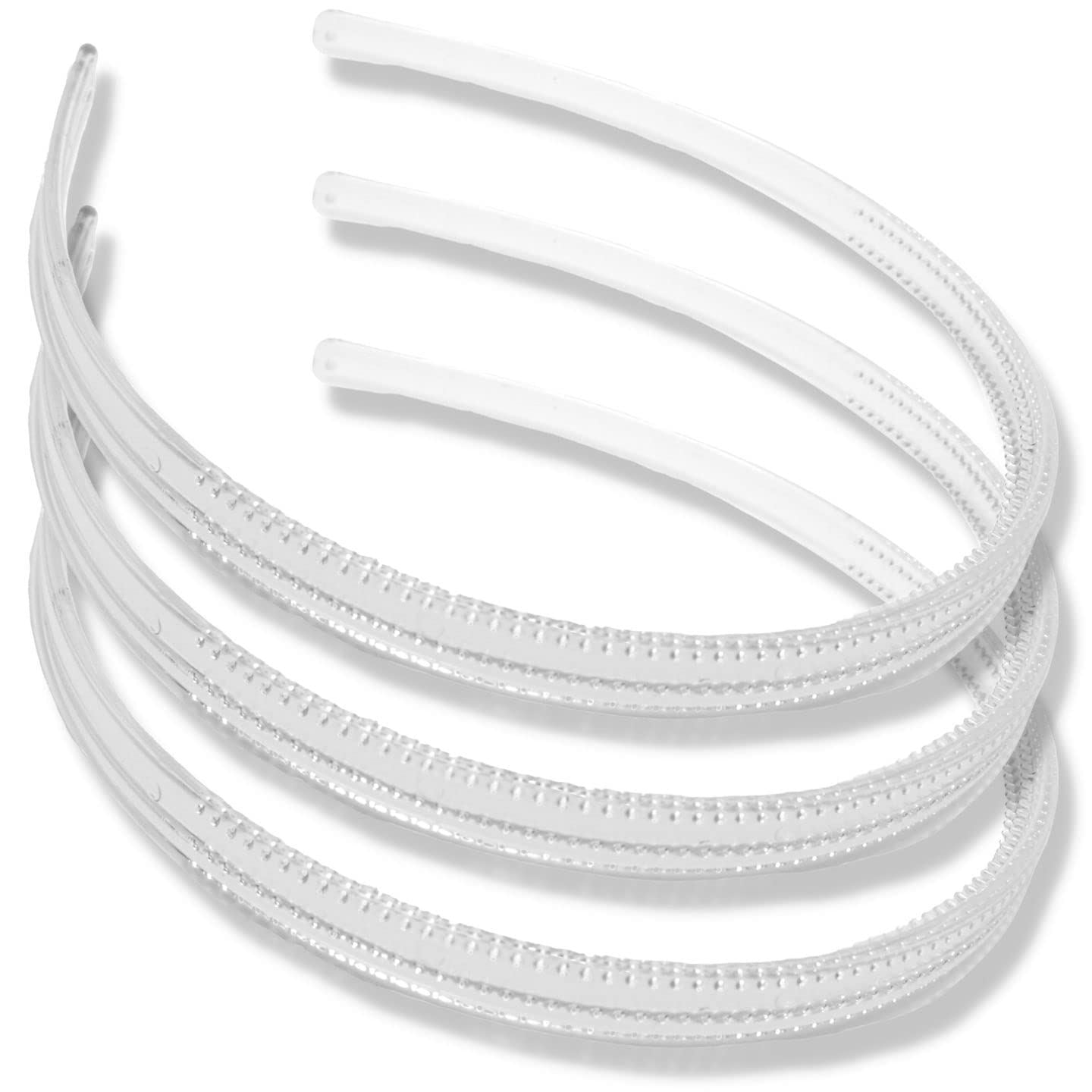 Plastic Alice Bands Hair Bands Head Bands Black Clear Tortoise Tort Brown Hairband Headband Aliceband Women Girls Men Boys Wide Teeth Comb - Pack of 3