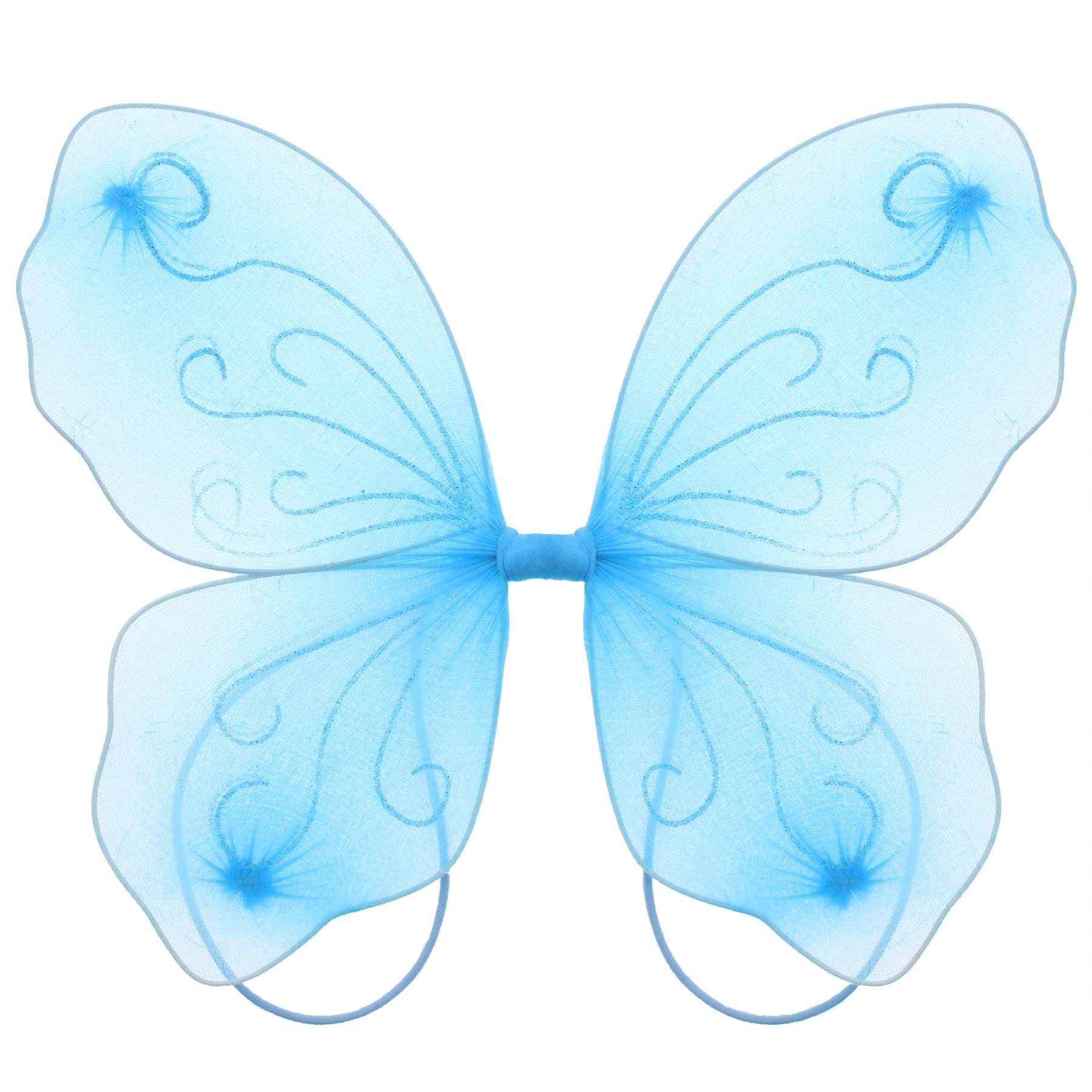 Angel Wings Fairy Butterfly Pixie Tinkerbell Fancy Dress Outfit Girls Dressing Up Costume Baby Toddler Kids Childs Small Tiny Mini Toy Fairywings Set Glitter