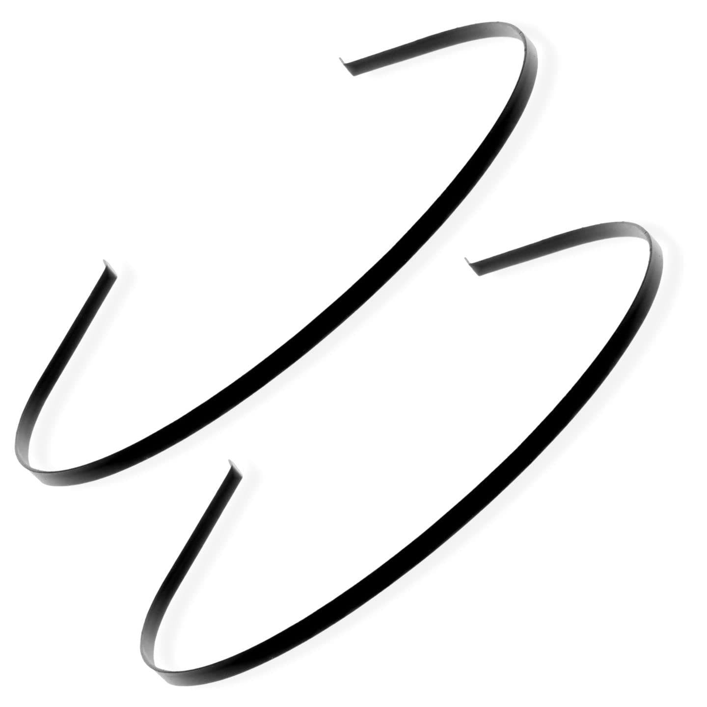 2pc Thin Metal Hair Bands Headbands Alice Bands Hairbands Head Bands Mens Guys Adult Women Girls Black Gold Silver Plain Styling Grips