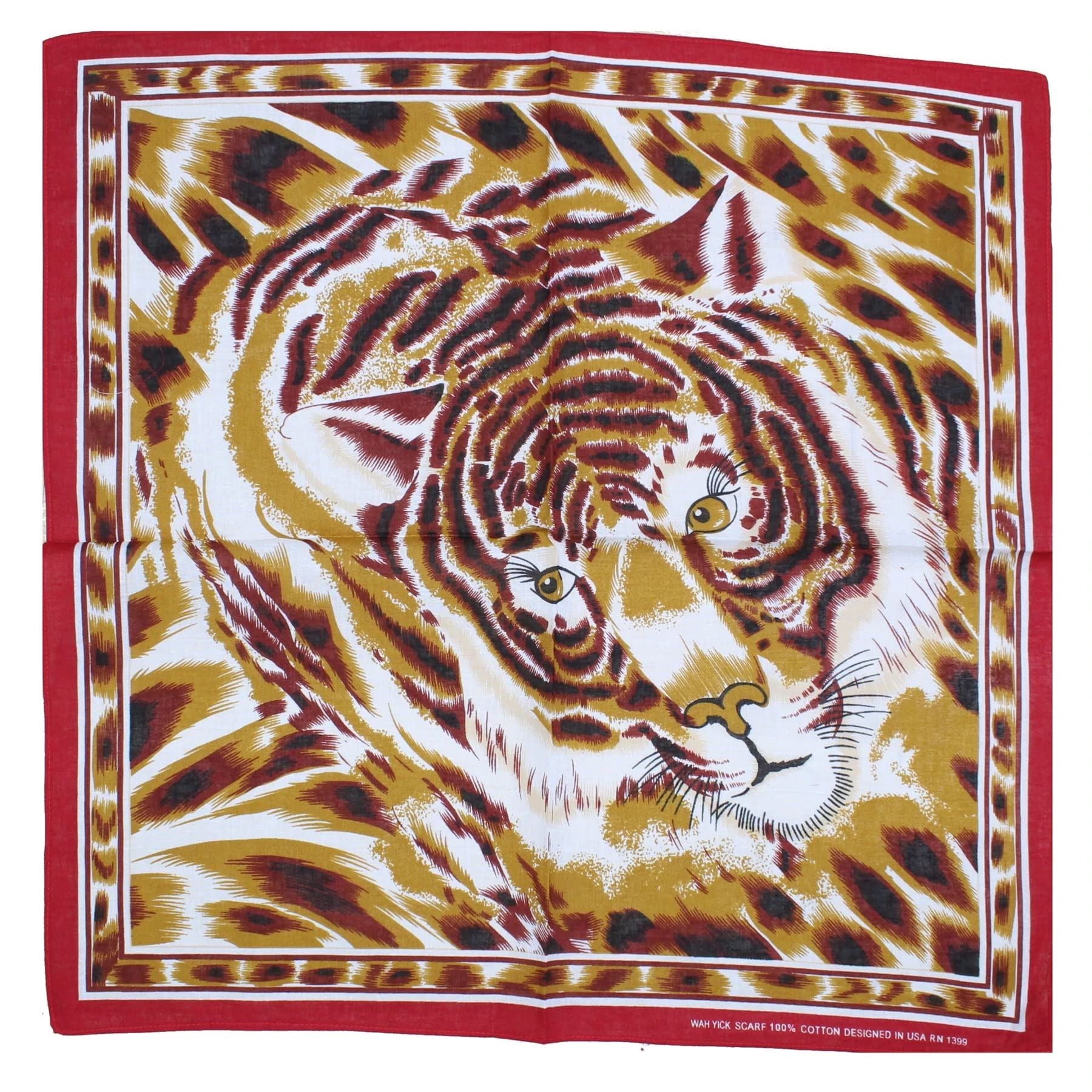 Hair Bandanas for Women Head Scarf Headbands Ladies Cotton Square Scarves Paisley Floral Camouflage Animal Print Leopard Tiger Neckerchief