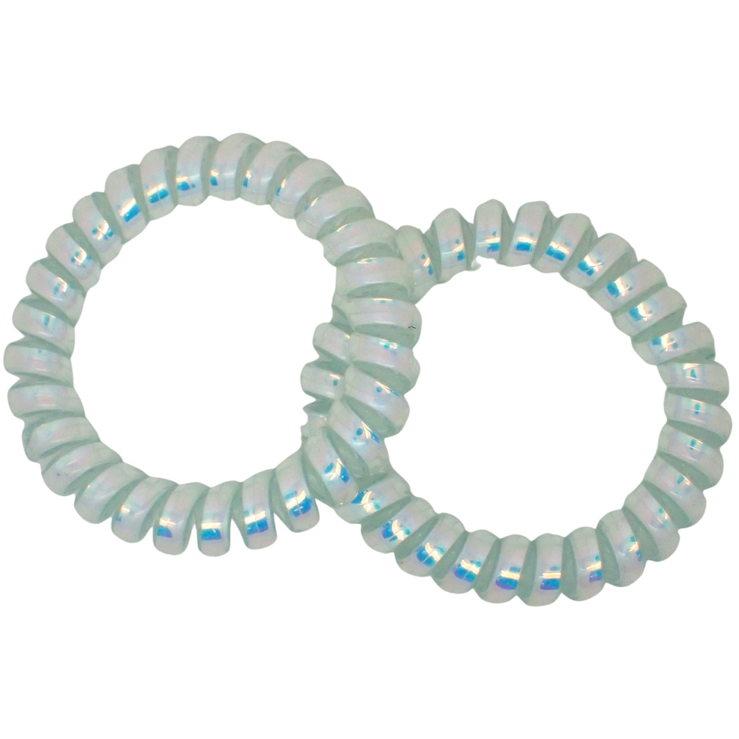 Metallic Spiral Hair Ties for Girls and Women, Hair Accessories for Girls, Hair Bobbles, Hair Elastics, Hair Bands for Women, Elastic Bands for Hair