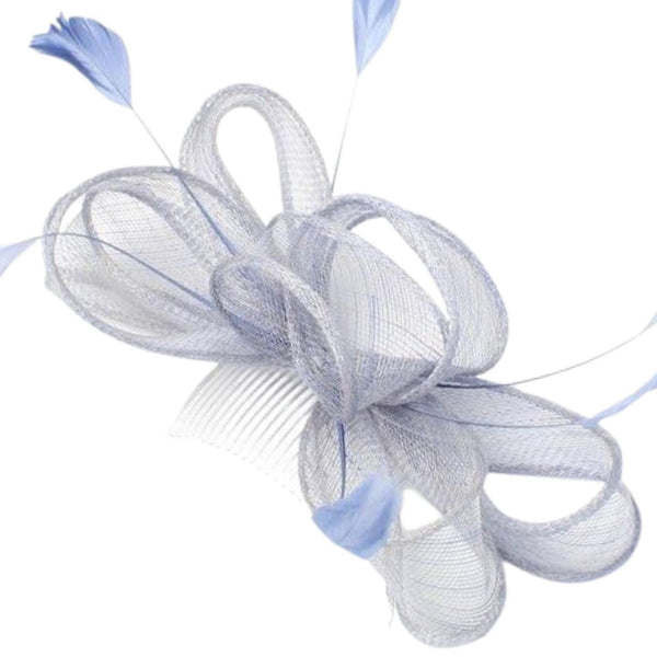 Fascinator Hair Slide Looped Sinamay Feather Hair Comb Fascinator Wedding Fascinators Royal Ascot Hats Cocktail Hats On Clear Comb For Women, Ladies, Girls