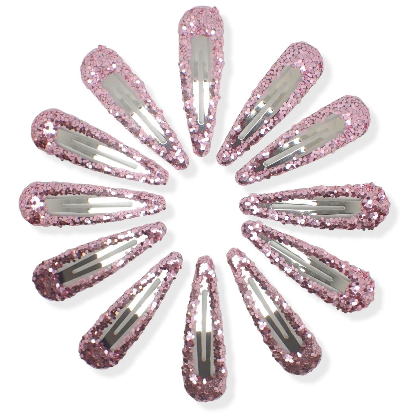 Glitter Hair Snap Clips Glittery Girls Children Women Kids Clip Sparkly Slides Fringe Party Clips Bendies Sleepies 5cm / 2"
