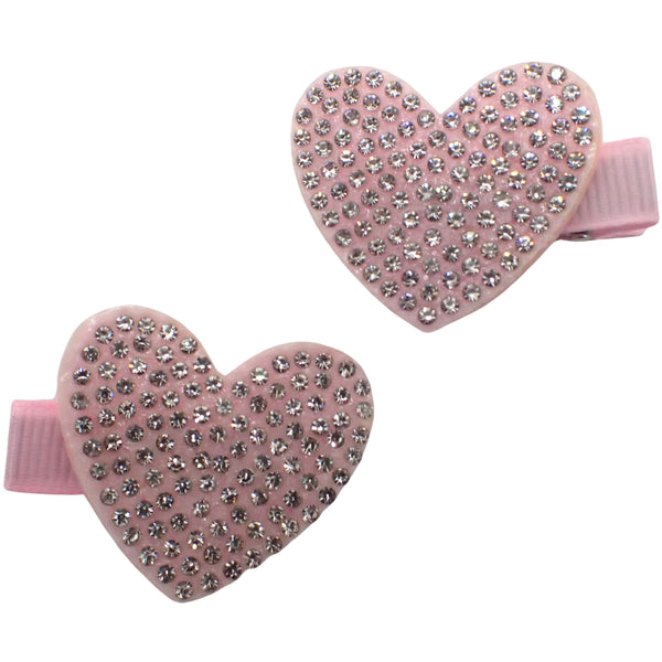Diamante Heart Hair Clips Women and Girls, Hair Accessories for Women, Pink Hair Clips, Small Hair Clips, Mini Hair Clips, Kids Hair Accessories
