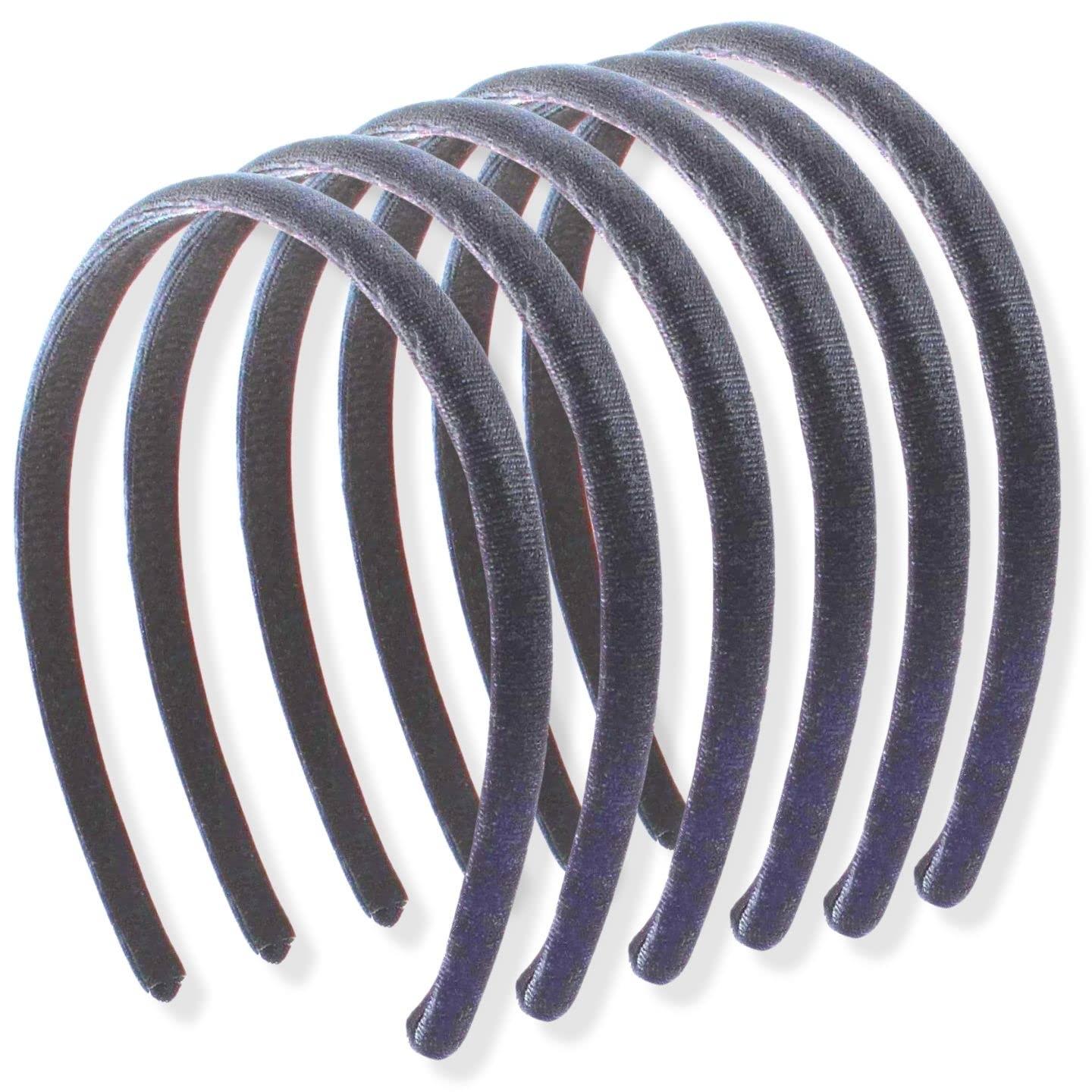 1cm/0.4" 6 piece Thin Velvet Hair Bands, Head bands Alice Bands Adult Women