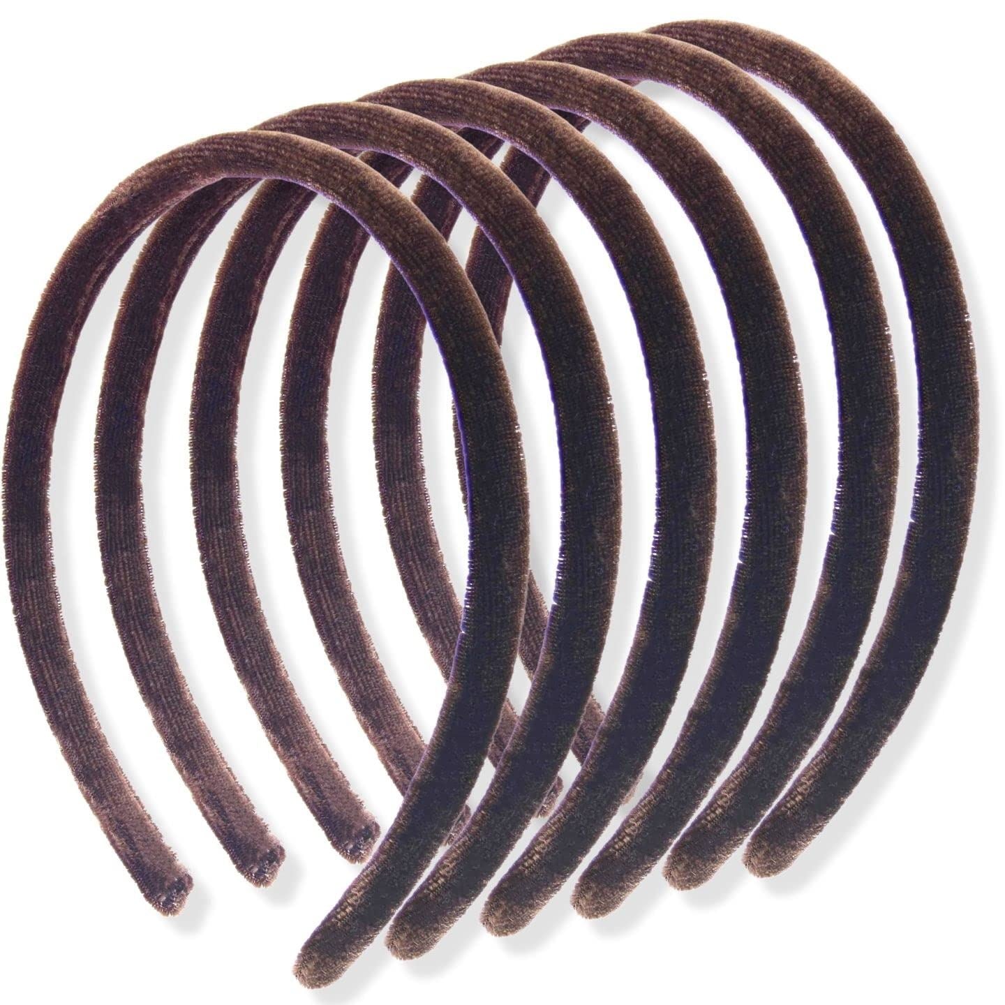 1cm/0.4" 6 piece Thin Velvet Hair Bands, Head bands Alice Bands Adult Women