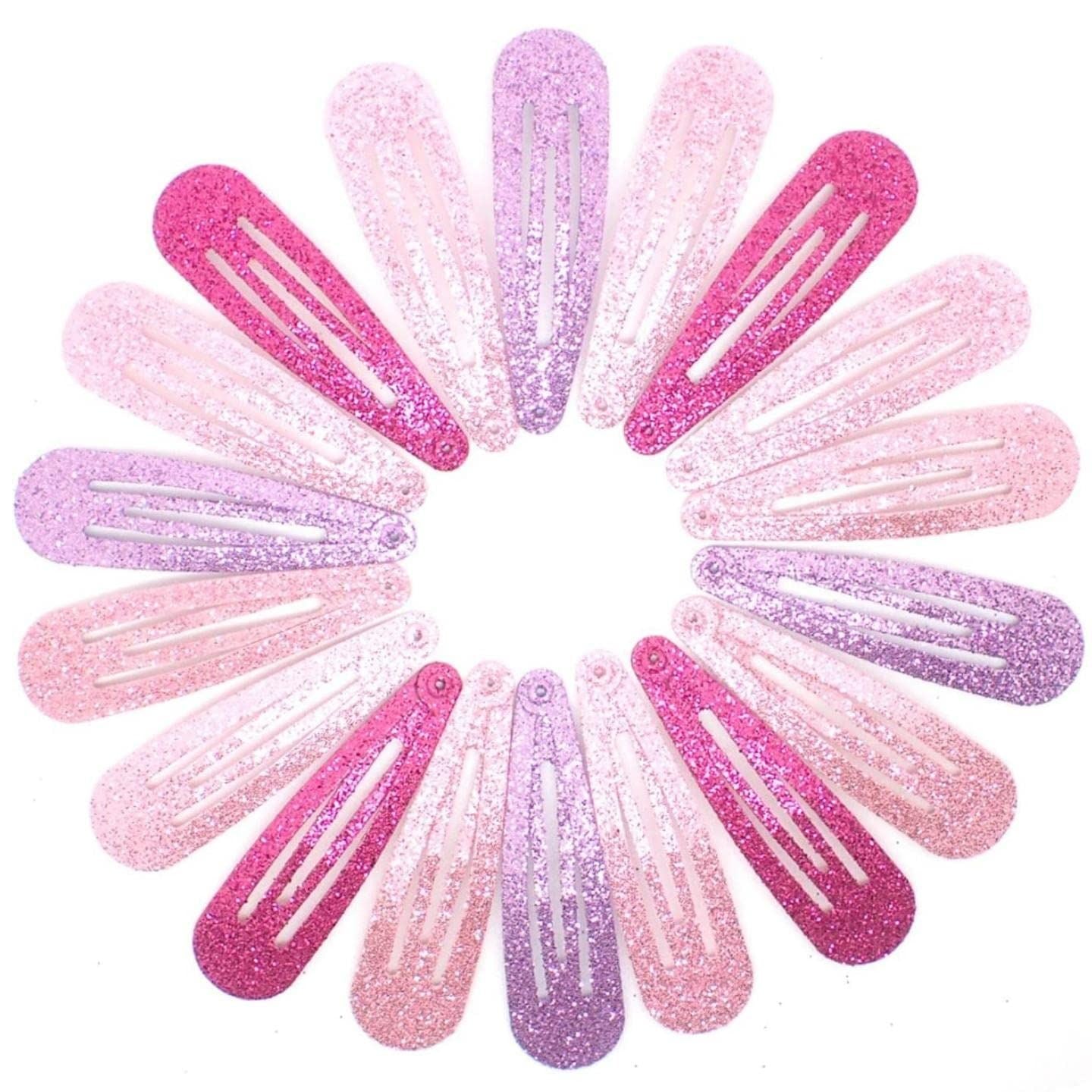 Glitter Hair Snap Clips Glittery Girls Children Women Kids Clip Sparkly Slides Fringe Party Clips Bendies Sleepies 5cm / 2"