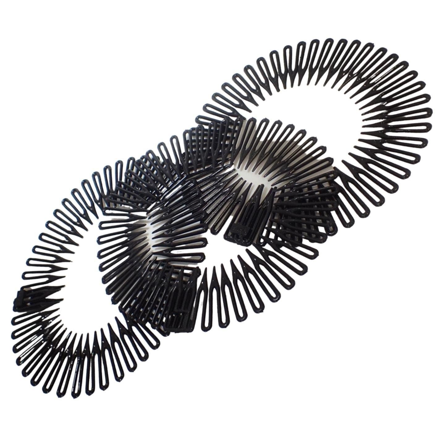 Flexi Comb Flexiband Headband - Set of 3 - Anti Snap, Durable Spider Hairband Grip Circle Headbands Zig-zag Headband Stretch Hair Comb