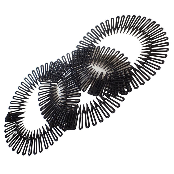 Flexi Comb Flexiband Headband - Set of 3 - Anti Snap, Durable Spider Hairband Grip Circle Headbands Zig-zag Headband Stretch Hair Comb
