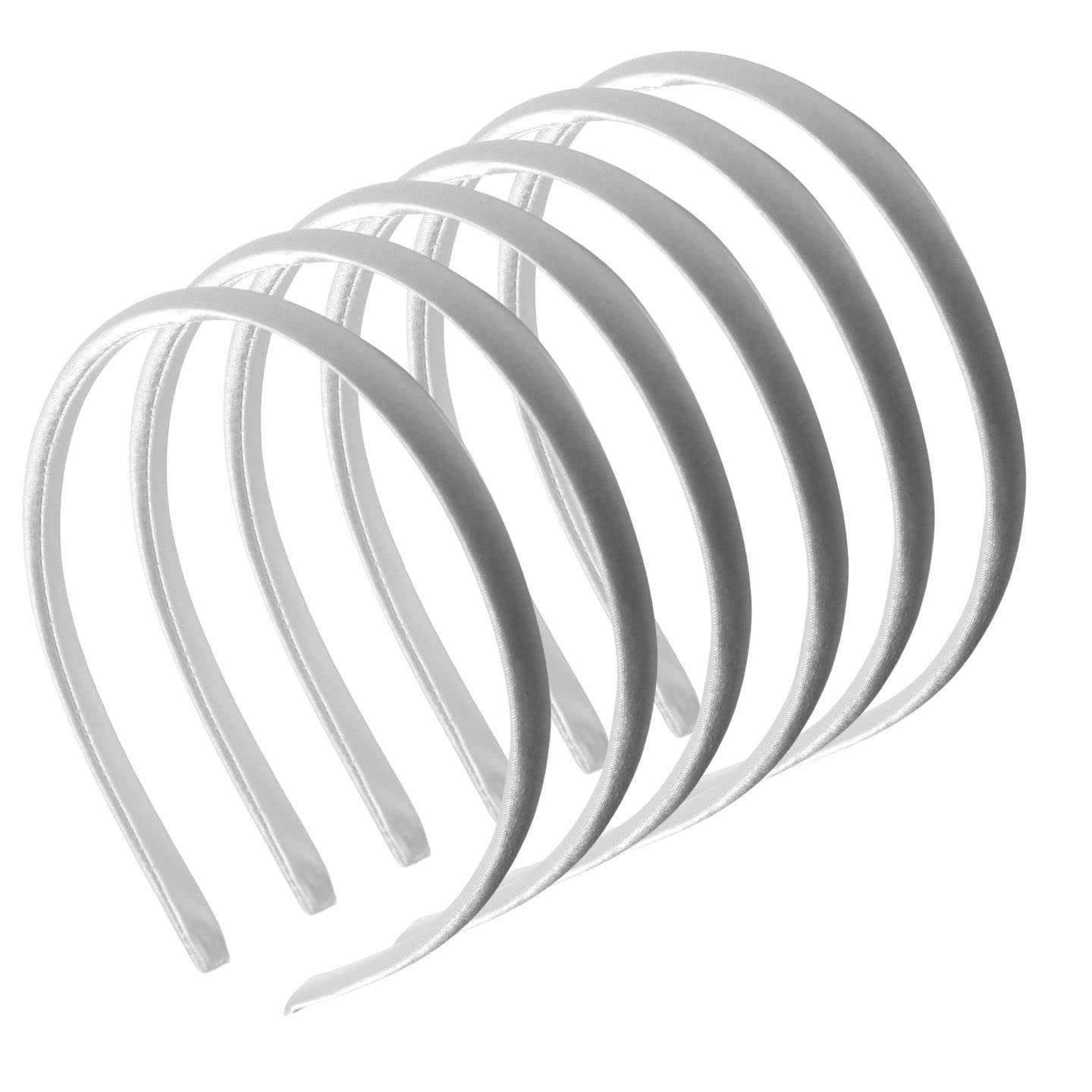 1cm/0.4" 6 piece Thin Satin Hair Bands, Head bands Alice Bands Adult Women