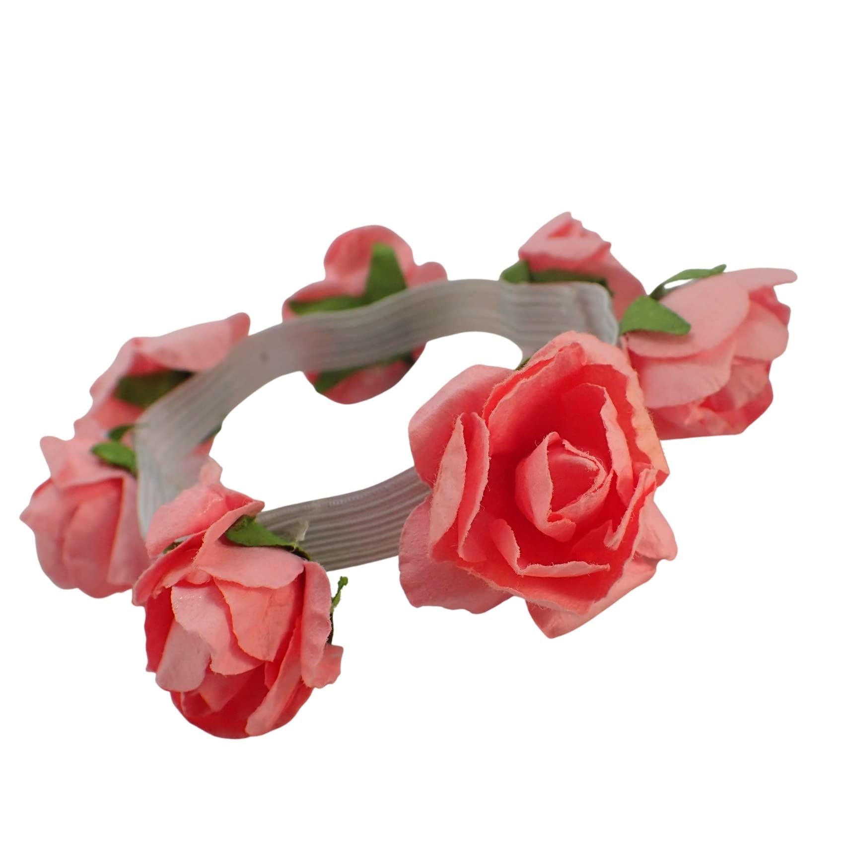 Floral Hair Ties Ponio Ponytail Band Hair Bobbles Rose Flower Hair Ties Hair Band Elastic Headband Hand Bands Paper colourful wrist bands Hair Accessories