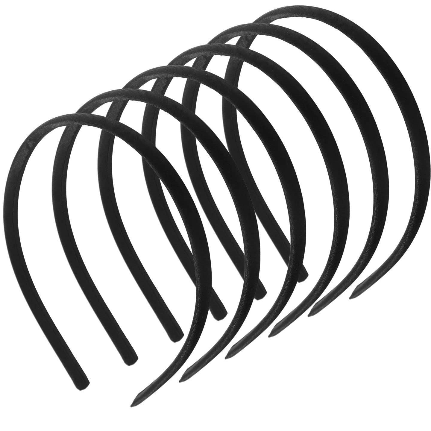 1cm/0.4" 6 piece Thin Satin Hair Bands, Head bands Alice Bands Adult Women