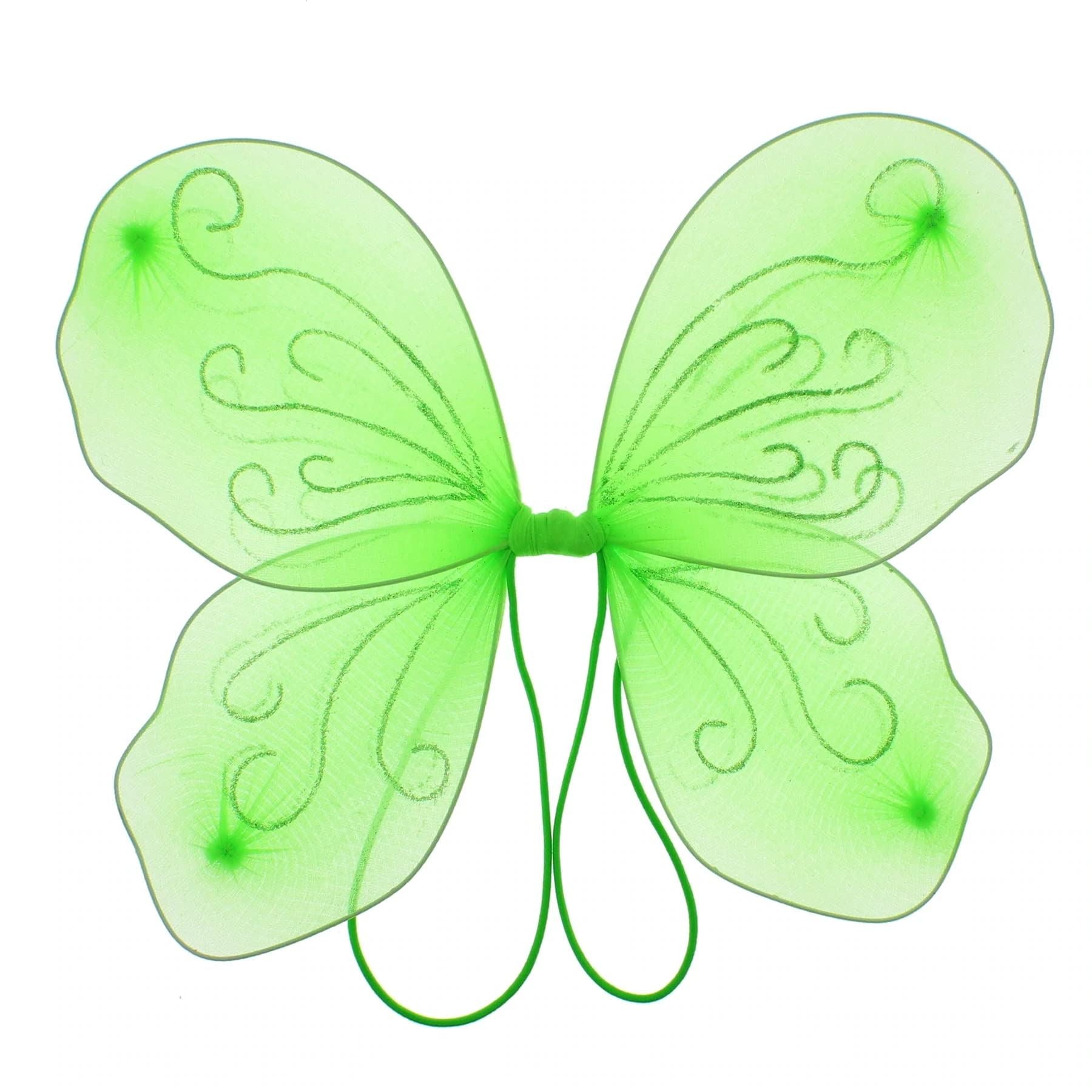 Angel Wings Fairy Butterfly Pixie Tinkerbell Fancy Dress Outfit Girls Dressing Up Costume Baby Toddler Kids Childs Small Tiny Mini Toy Fairywings Set Glitter