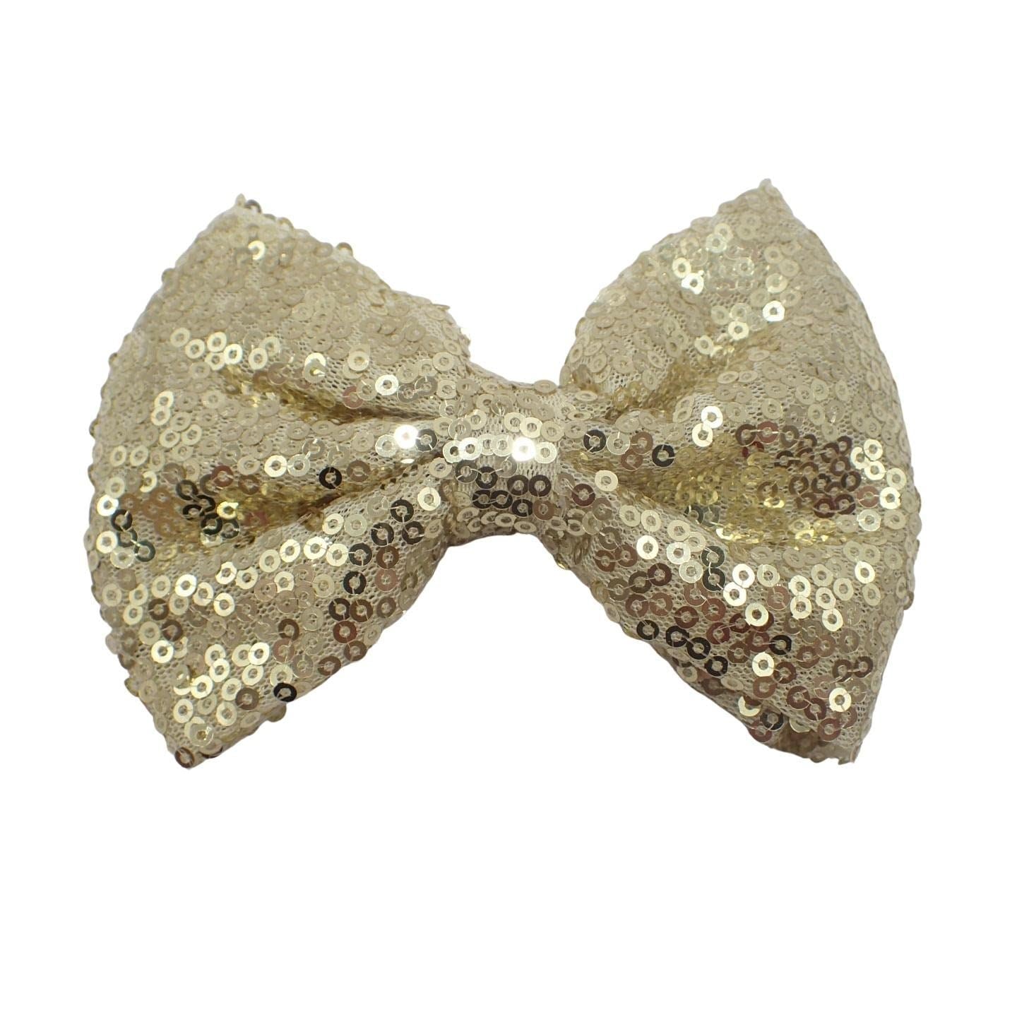 Sequin Hair Bow Large Hair Clip Sparkly & Bright Big Bling Bows For Fun Occasion, Party, Pride Pretty Colourful Sequins for Girls, Women, Ladies, Kids, Children